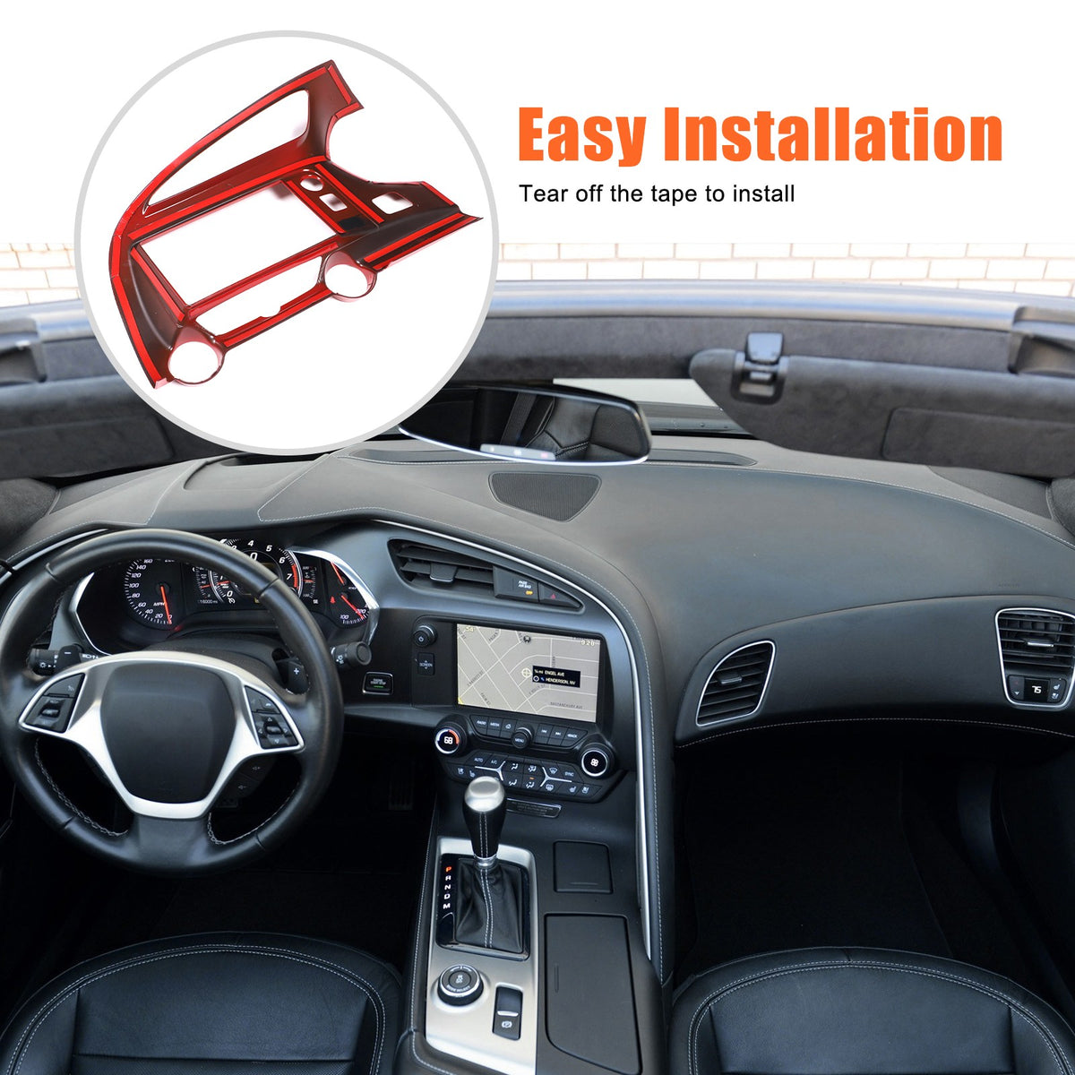 Sport Red ABS Center Console Air Vent Trim For Corvette C7 2014-2019 19