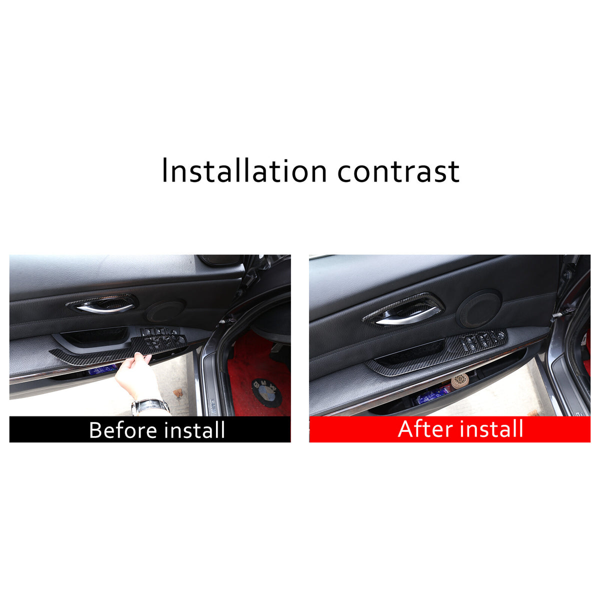 Carbon Fiber ABS Interior Decoration Cover Trim Kit For BMW 3 Series E90 2005-12 - Variants 6-10 55