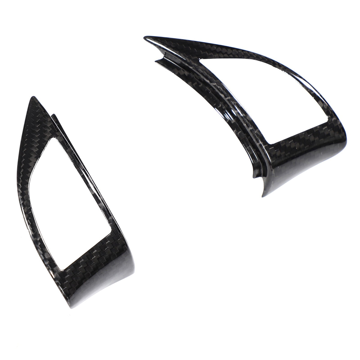 Real Dry Carbon Fiber Steering Wheel Button Trim For Fiat 500 Abarth 2008-2015 19