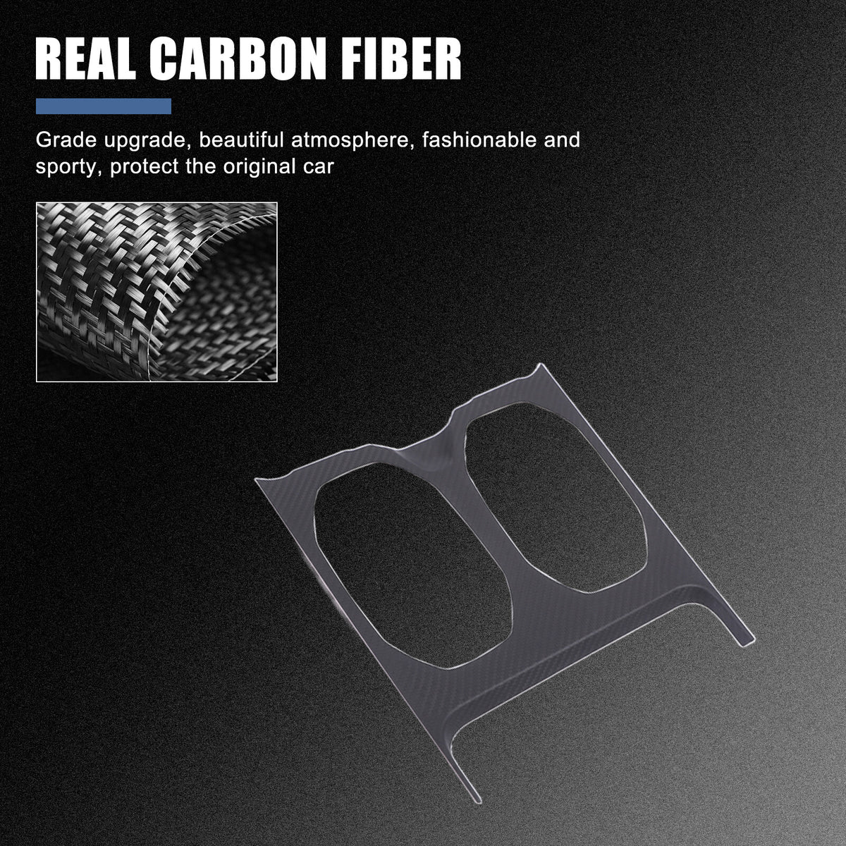Matte Real Carbon Fiber Center Gear Cup Panel Trim For Lamborghini URUS 18-23 17