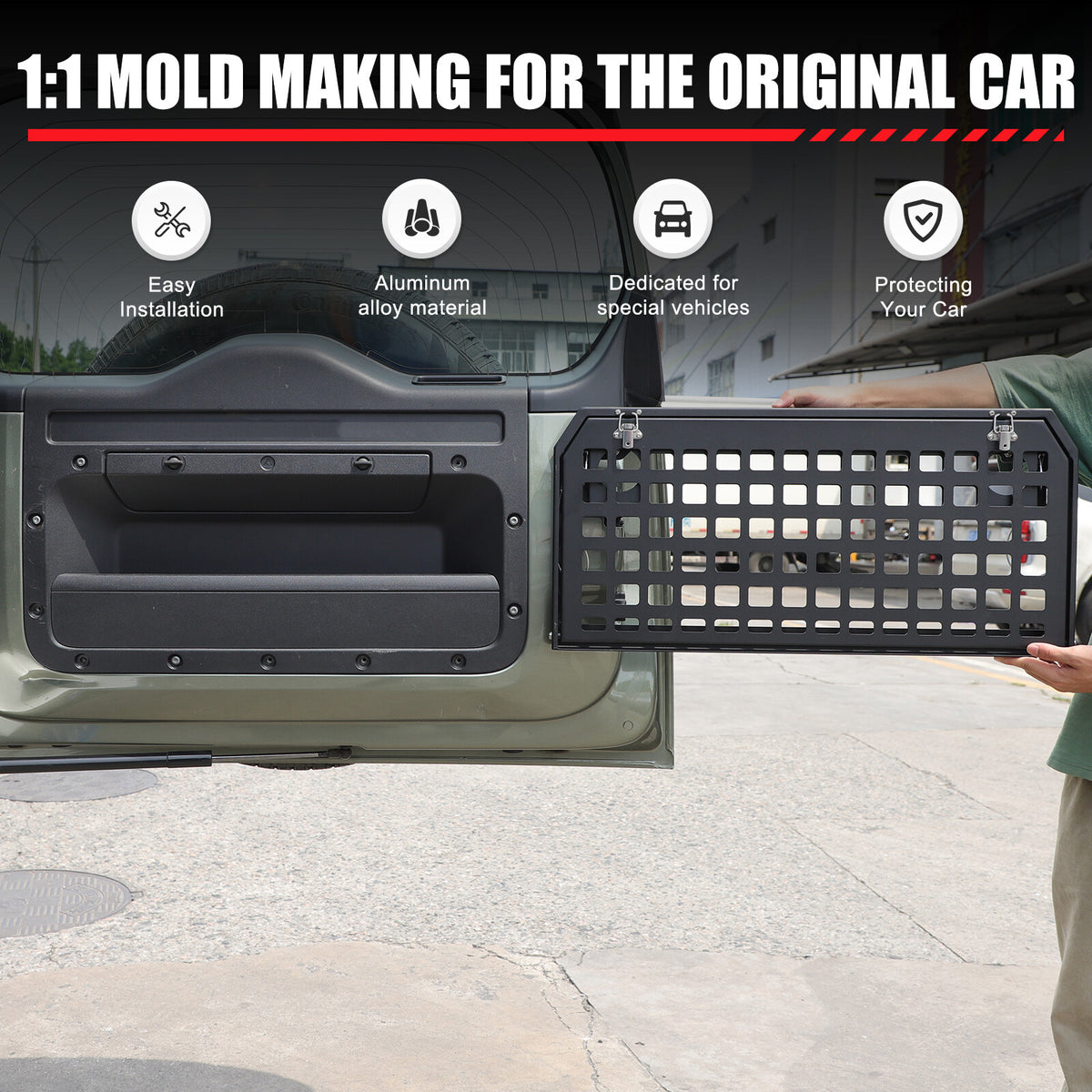Alloy Rear Tailgate Shelf Rack Foldable Table For Land Rover Defender 2020-24 US 4