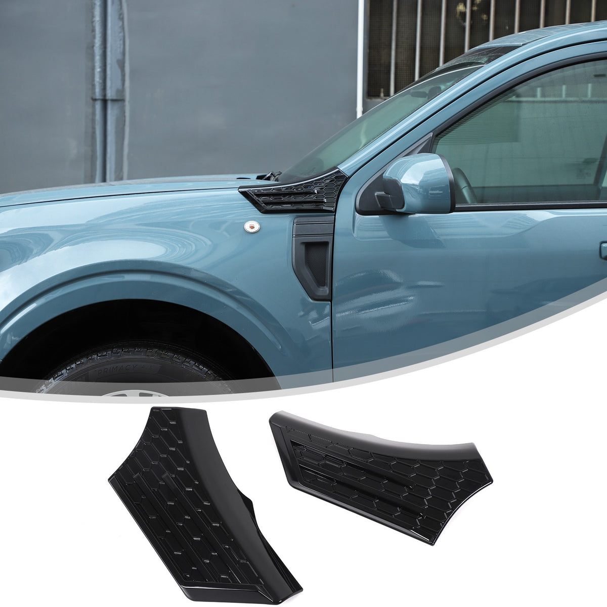 Piano Black ABS Side Fender Upper Panel Trim Cover For Ford Maverick 2022+ 19