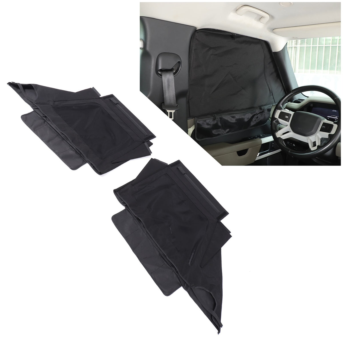 Block Shades Front Car Door Window Cover Sun Protection For LR Defender 2020+ US 18