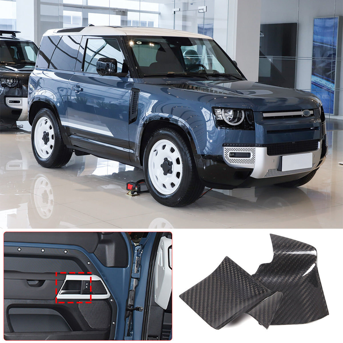 Real Dry Carbon Fiber Full Interior Trim Set For LR Defender 90 110 L663 20-23 212