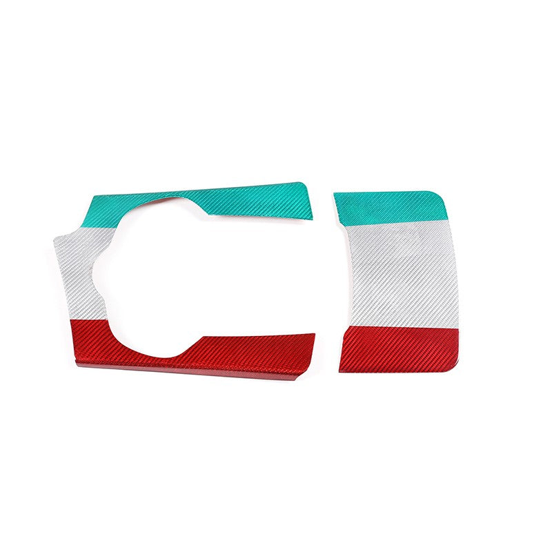 Tri-Color Real Carbon Fiber Center Cup Holder Trim For Alfa Romeo Stelvio 17-19 10