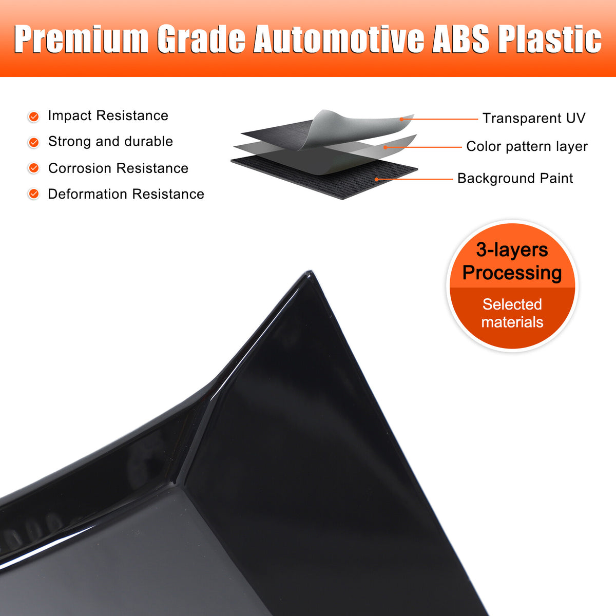 Glossy Black Rear Bumper Spoiler Guard For Toyota Land Cruiser LC250 24+ 18