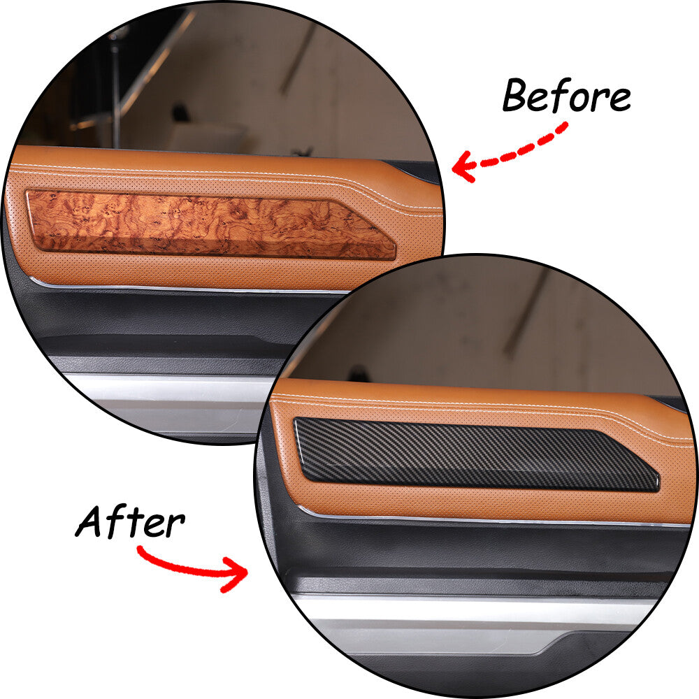 ABS Carbon Fiber 4-Door Panel Trim Cover for 2014-2021 Toyota Tun-dra 7