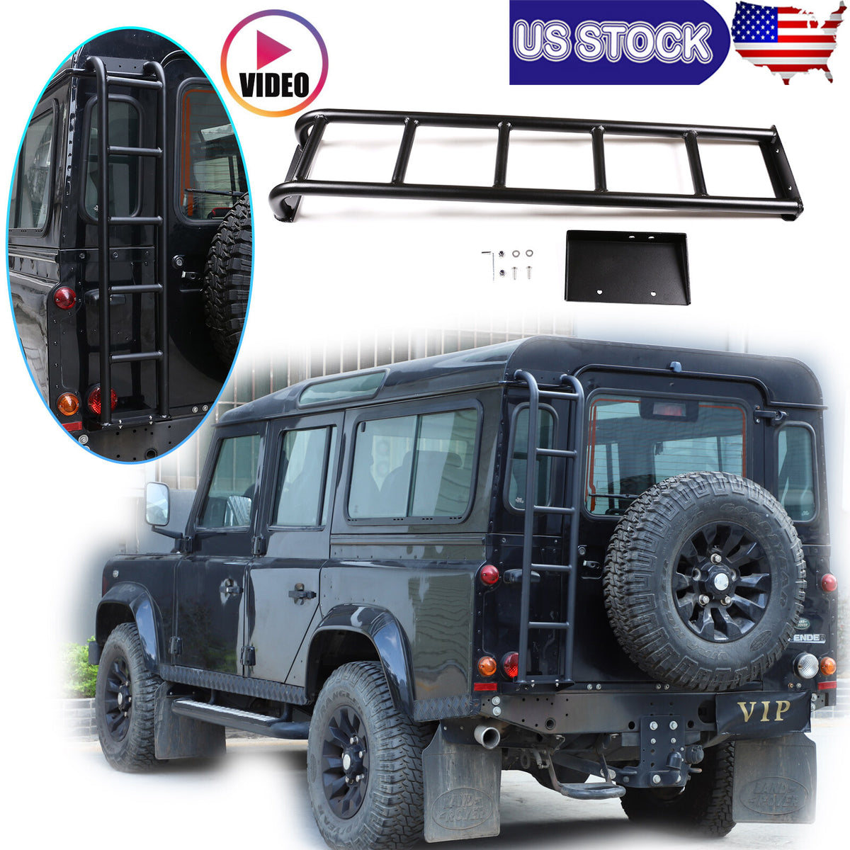 Rear Roof Rack Access Ladder Expedition Black For Land Rover Defender 2004-19 1