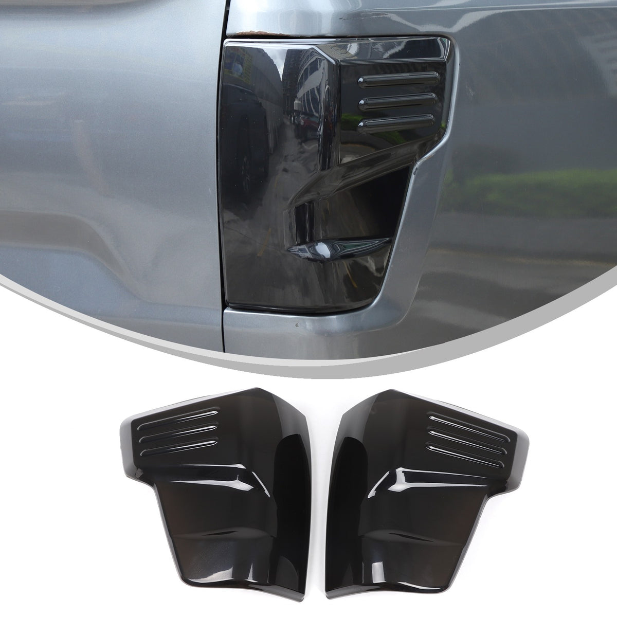 Transparent Gray ABS Tail Light Smoked Cover Trim For Nissan Titan 2016-2023 15