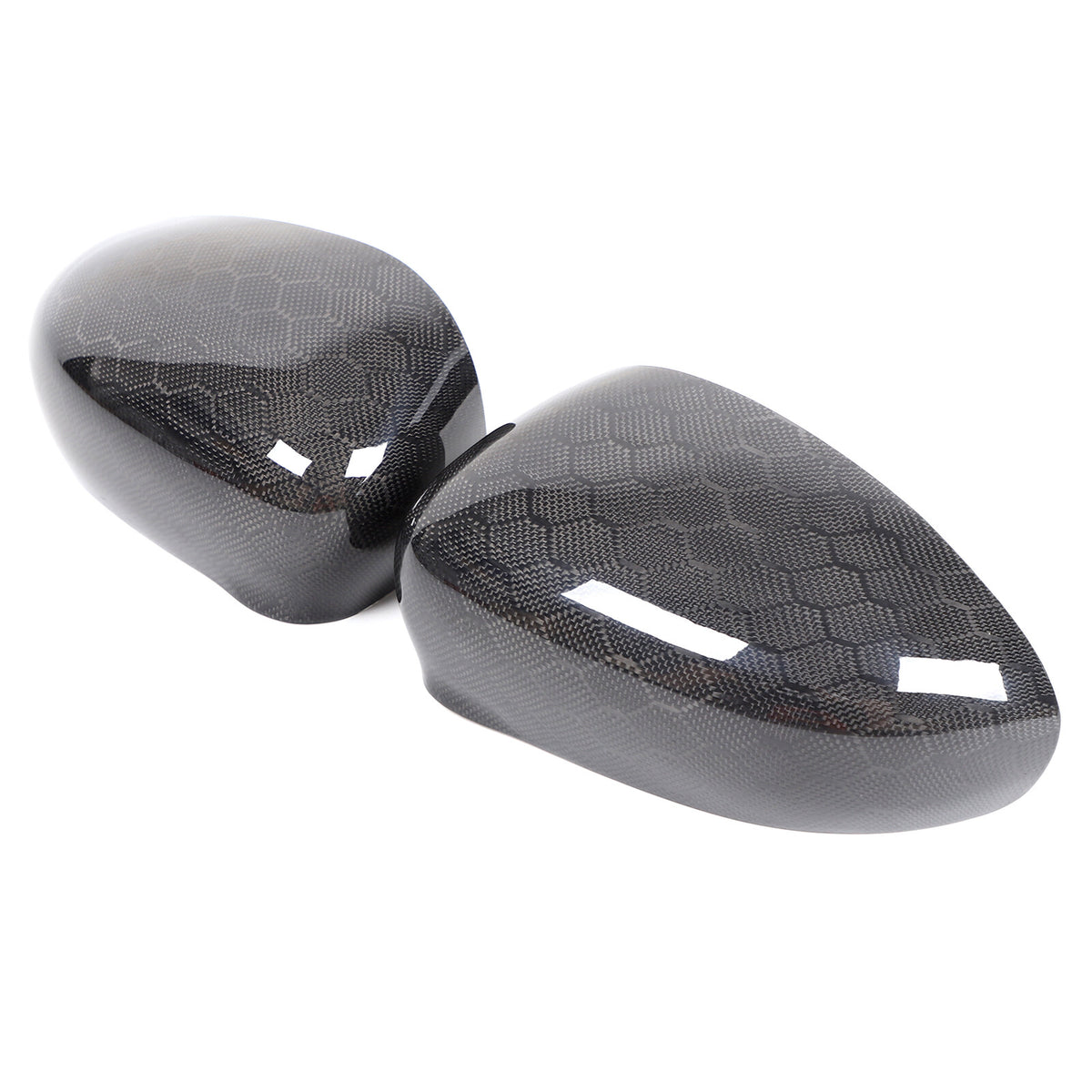 Honeycomb Carbon Fiber Exterior Side Mirror Trim For Fiat 500 Abarth 595 2010+ 15