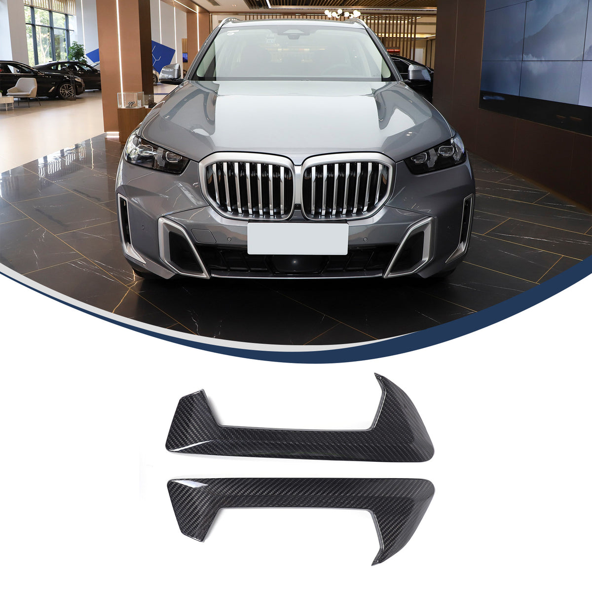 Real Carbon Fiber Side Body Fender Air wing Vent Trim For BMW X5 G05 X5M F98 23+ 12