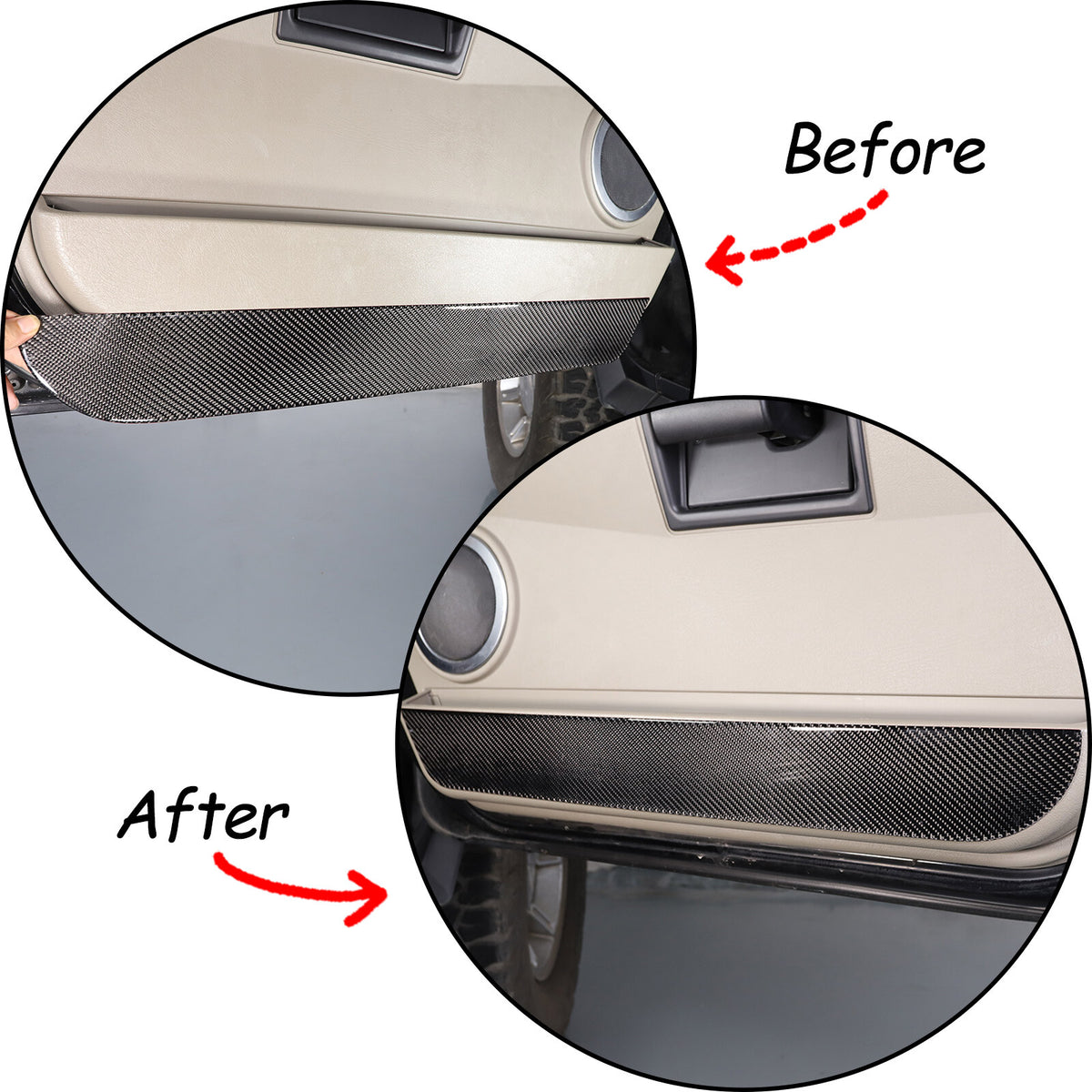 Carbon fiber Door Bottom Anti-Kick Trim Sticker For Hummer H2 2003-09 8