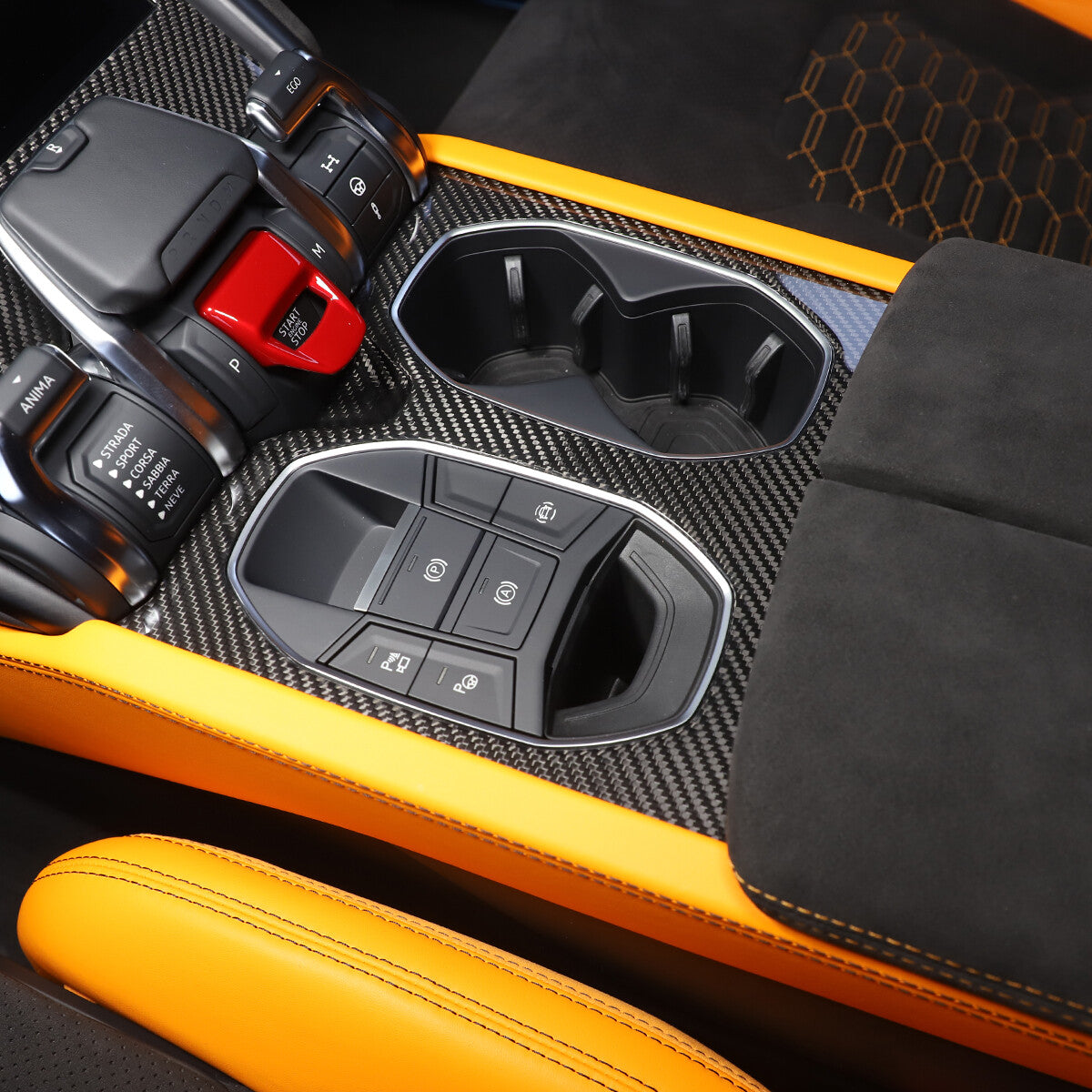 Real Carbon Fiber Water Cup Holder Frame Cover Trim For Lamborghini URUS 18-23 9