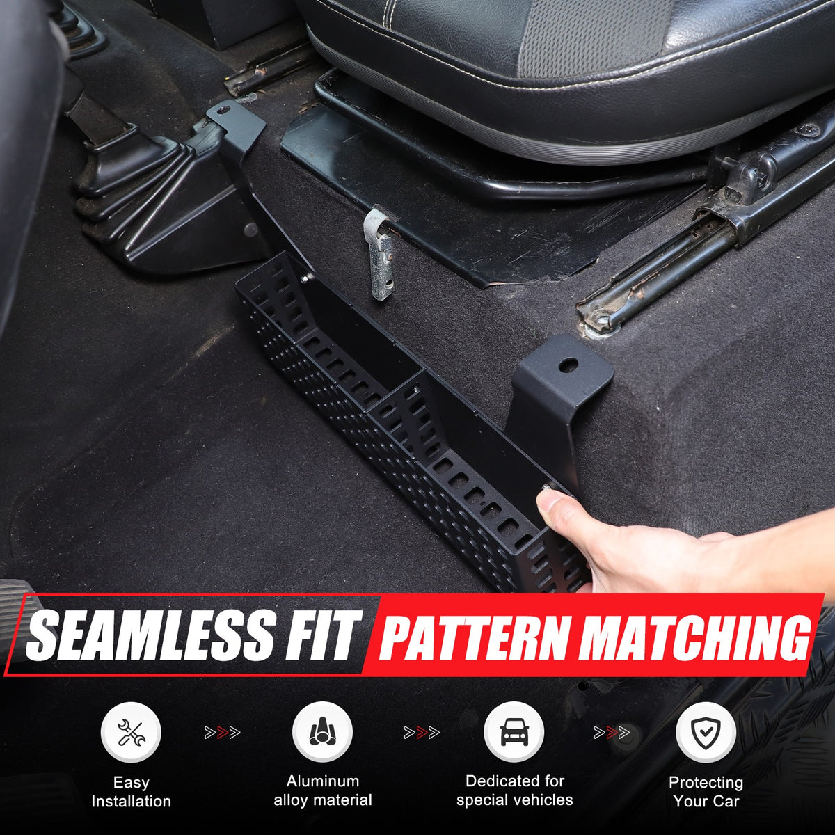 Aluminum Driver Seat Underseat Storage Basket Trim For LR Defender L316 2004-18 7