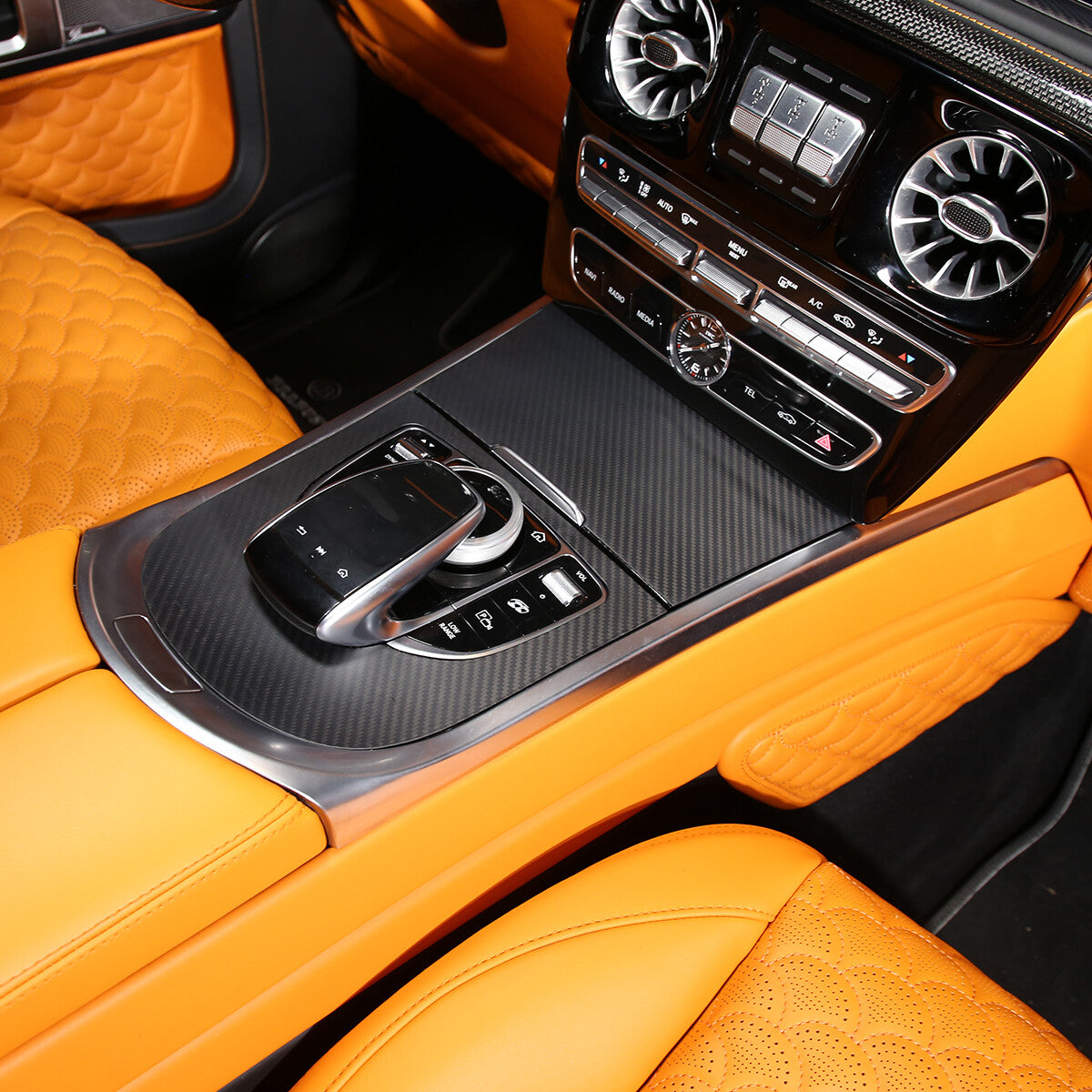 Carbon Fiber Central Gear Shift Panel trim For Mercedes Benz G Class 19-20 2