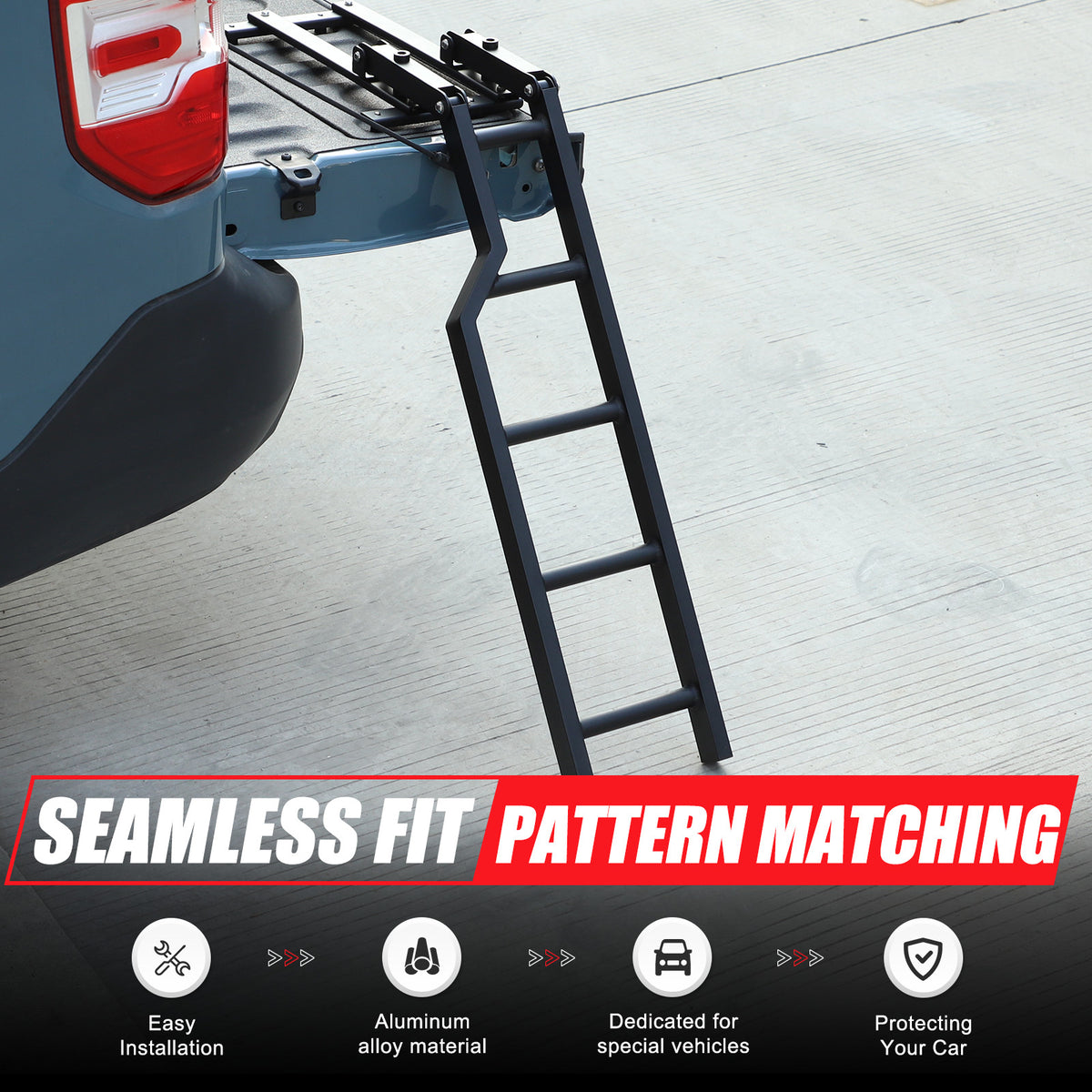 Pickup Truck Tailgate Ladder Foot Step Ladder For Ford Maverick 2022-2024 US 21