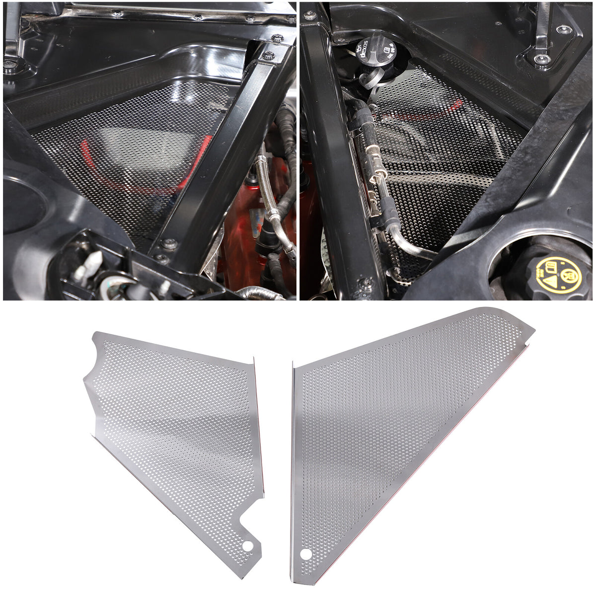 Stainless steel Car Engine Hood Compartment Panel Trim For Corvette C8 20-20 US 14