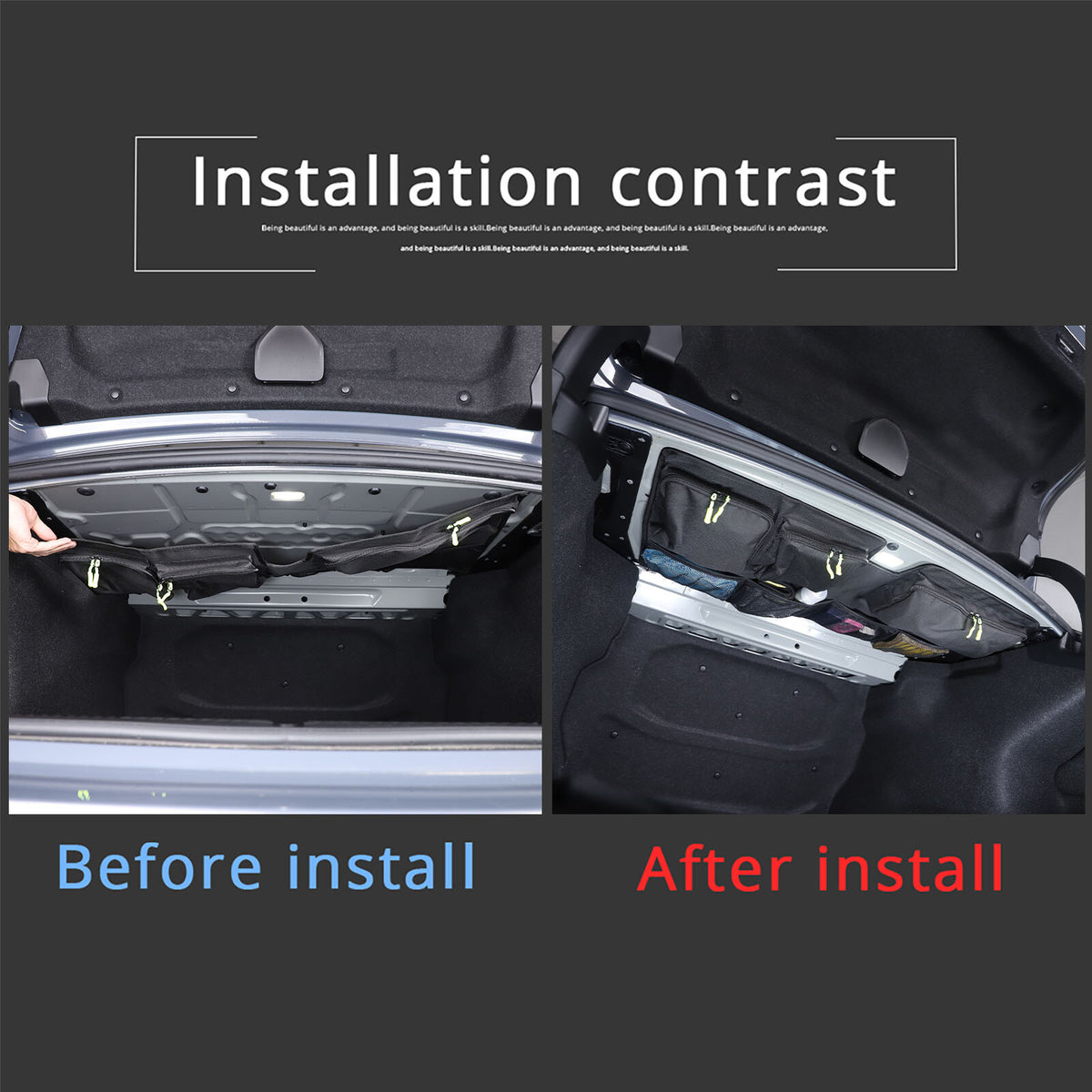 Black Rear Trunk Hanging Storage Bag Organizer For BMW 5 Series G60 i5 2024+ 21