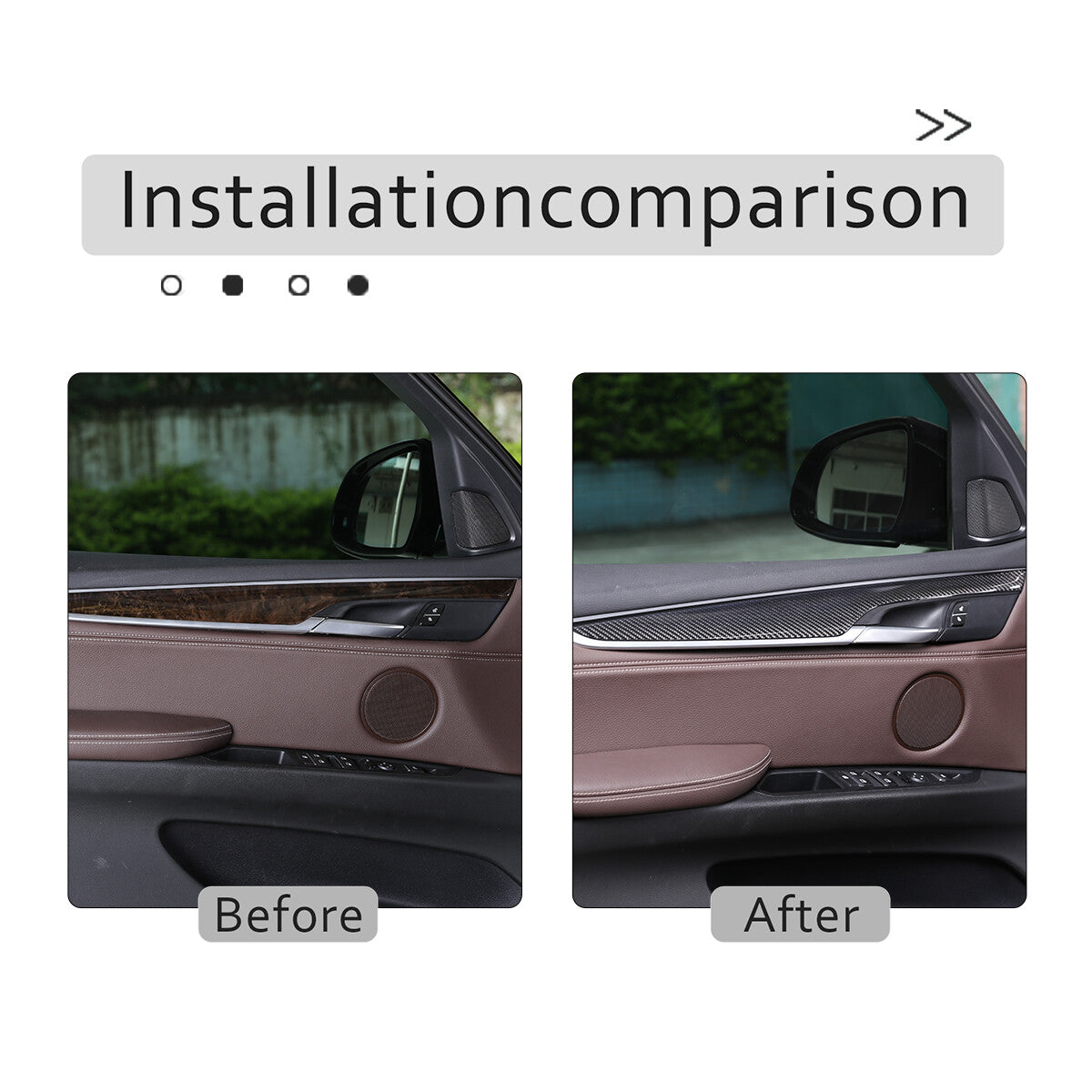 17PCS Real Dry Carbon Fiber Interior Trim Decor Cover For BMW X5 F15 2014-2018 64