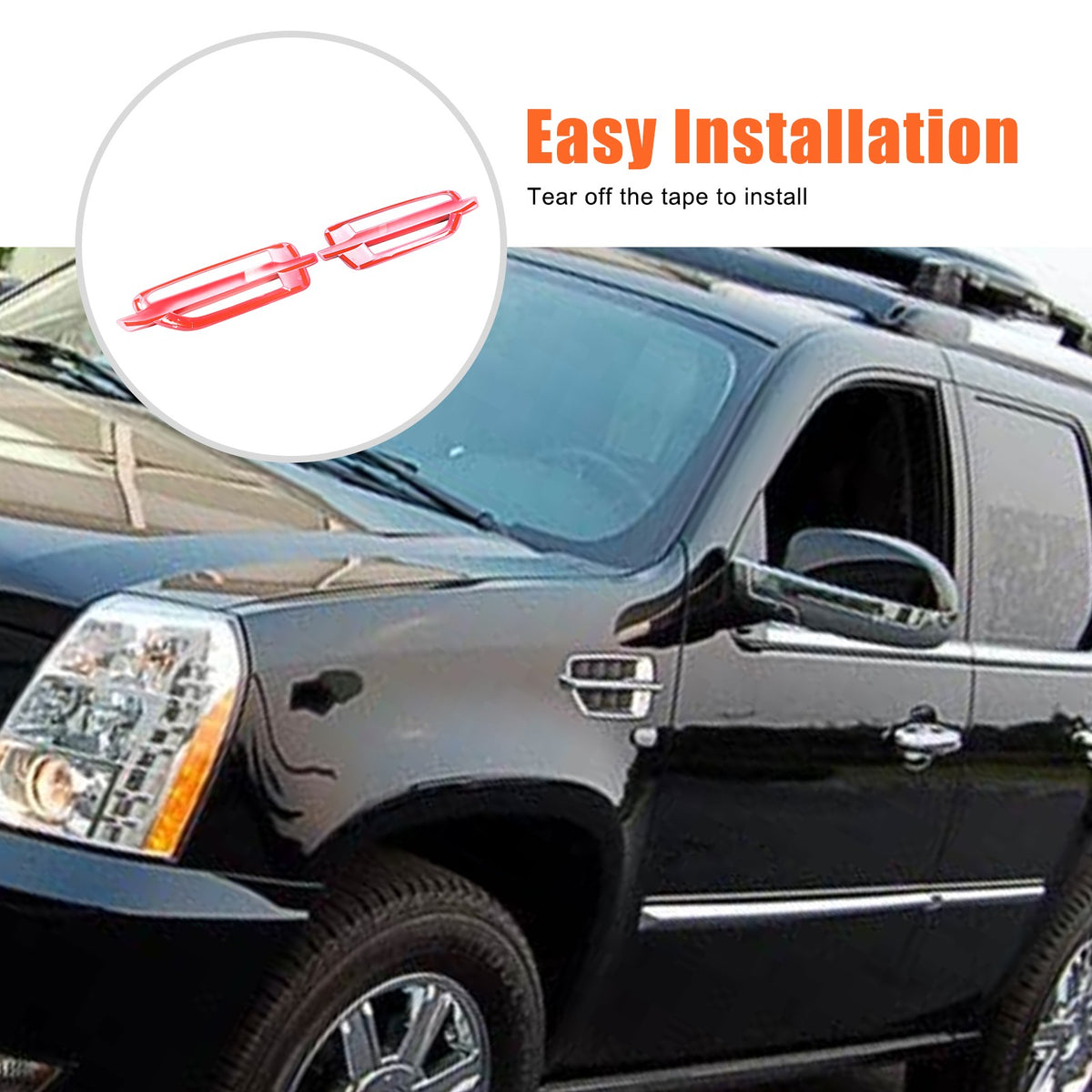 Sport Red ABS Side Fender Trim Cover For Cadillac Escalade 2007-2014 20