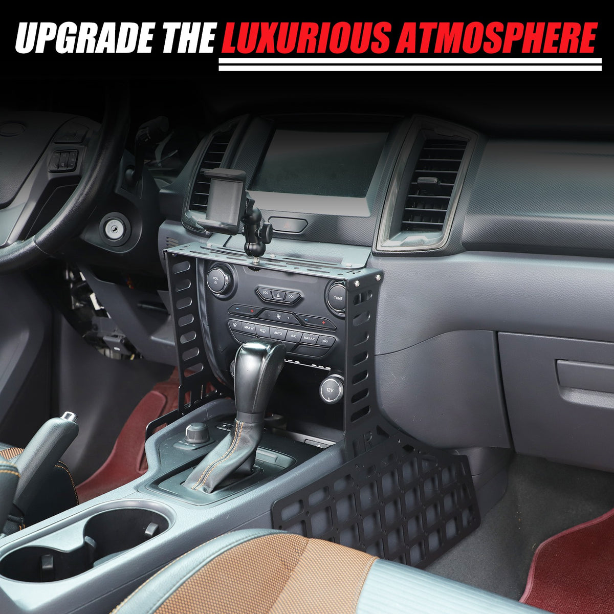 Gear Shift Extension Platform Phone Holder Bracket Clip For Ford Ranger 2015-22 14