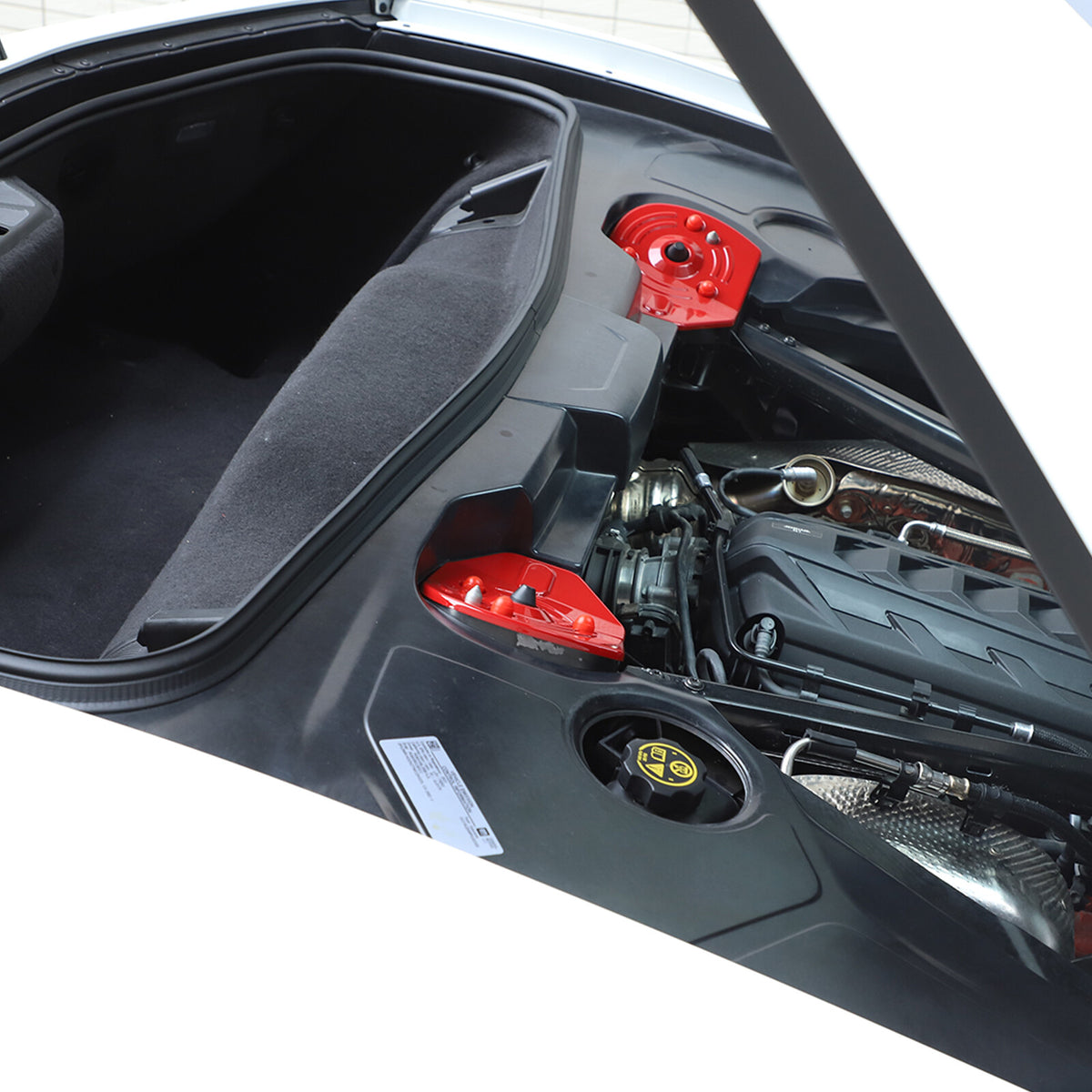 Red Full Interior Set Dash Panel Decor Cover Trim Kit For Corvette C8 2020-25 - Variants 21-21 24