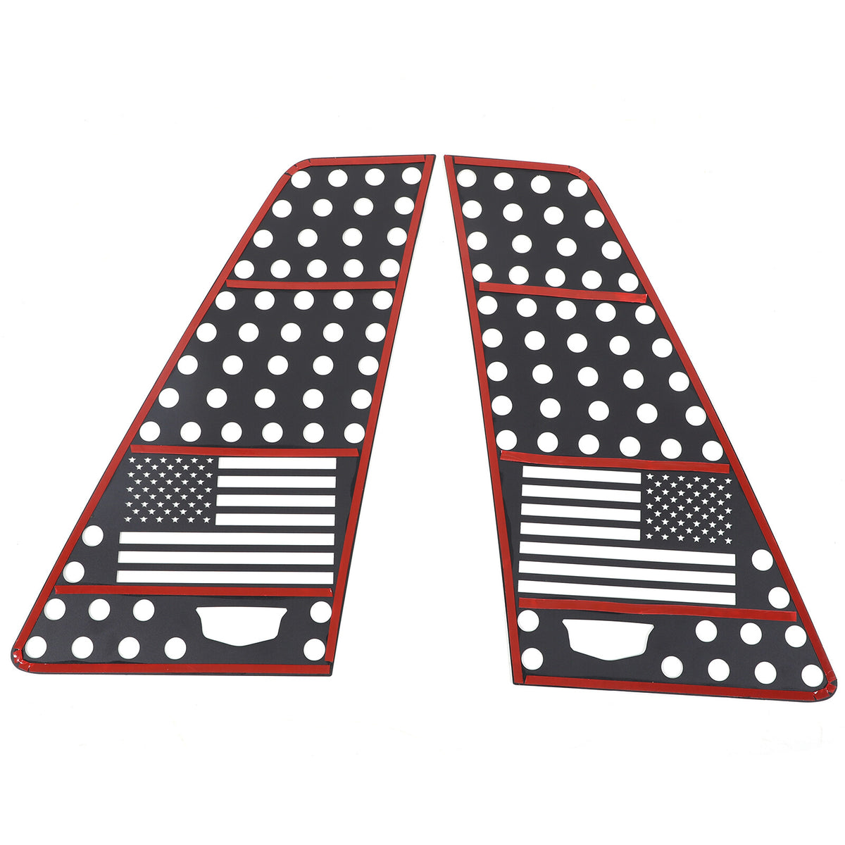 Black US Flag Alloy Window Center Pillar Trim For Cadillac Escalade 2021-2025 10