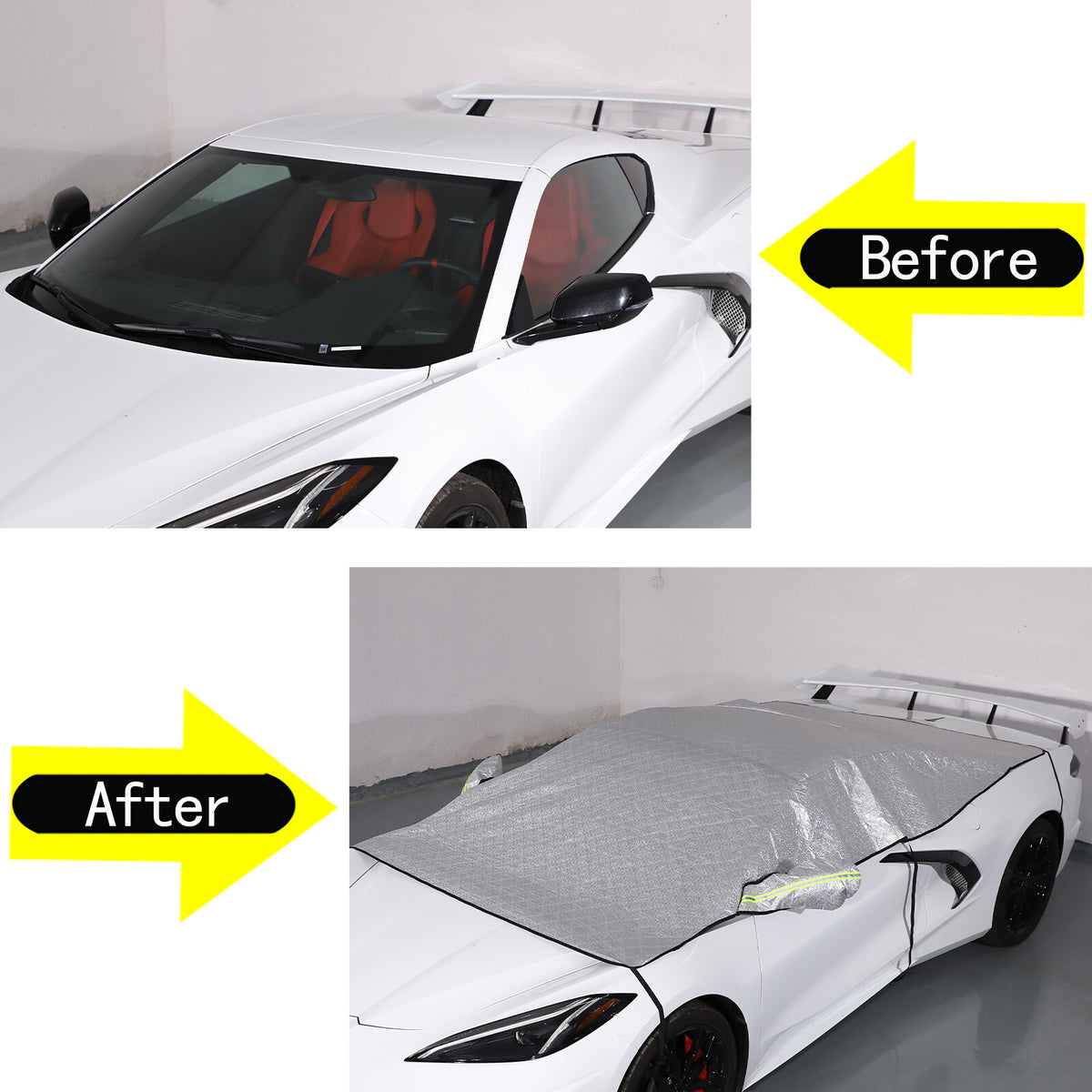 Car Windshield Snow Cover Front Winter Guard Protector For Corvette C8 20-26 US 10