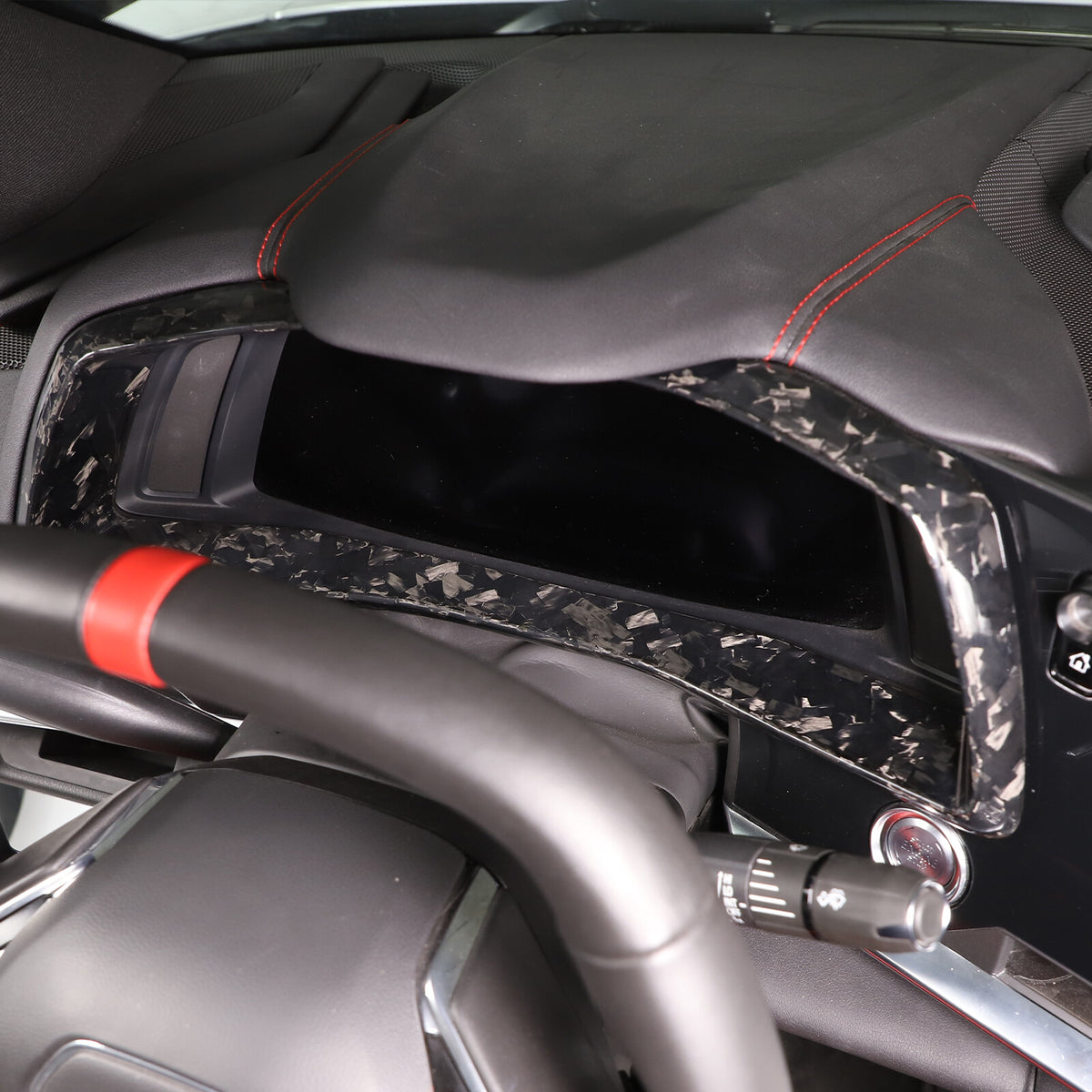 Forged Carbon Fiber Dashboard Speedmeter Panel Trim Cover For C8 Corvette 20-25 4