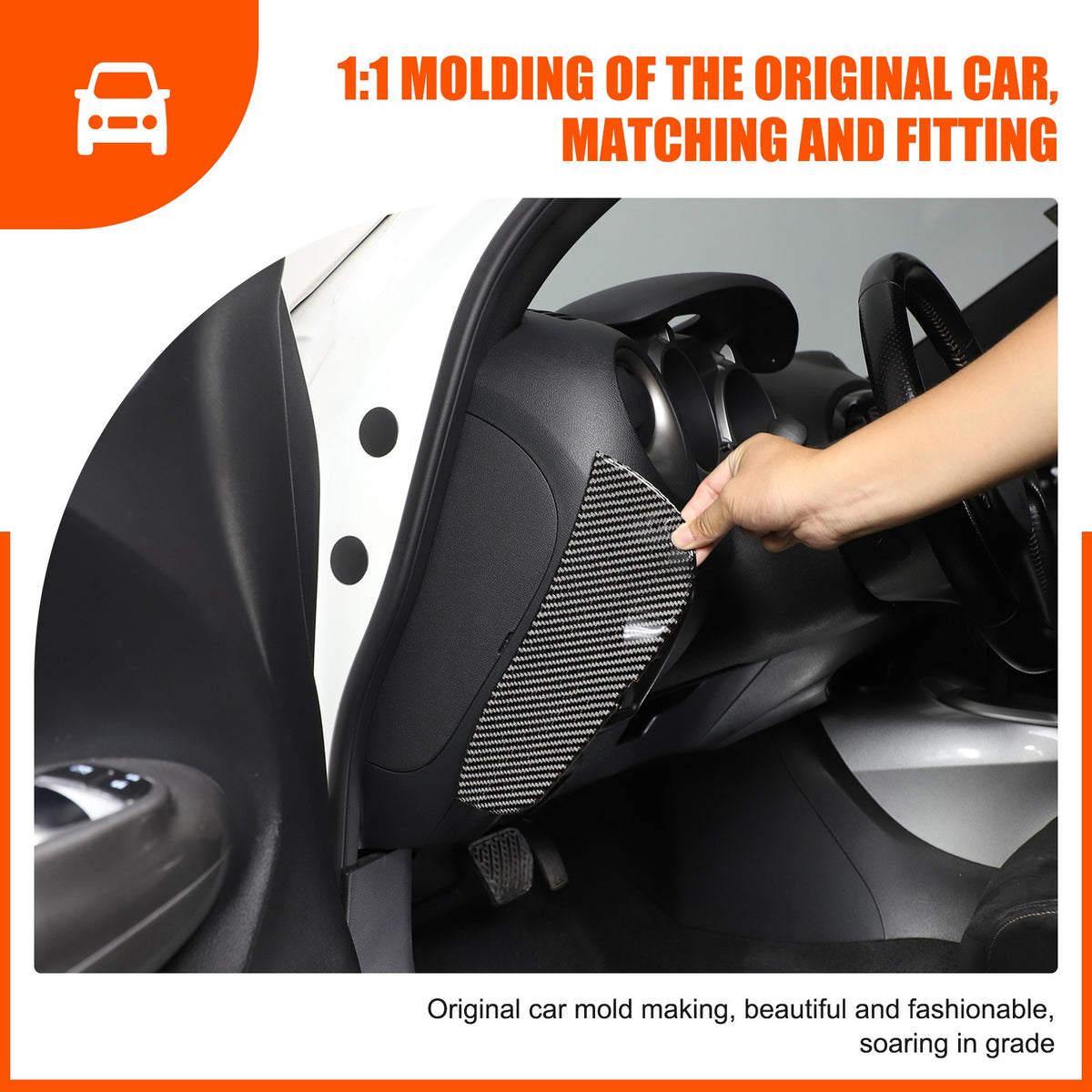 Soft Carbon Fiber Interior Center Console trim Sticker For Nissan Juke 2011-2019 165