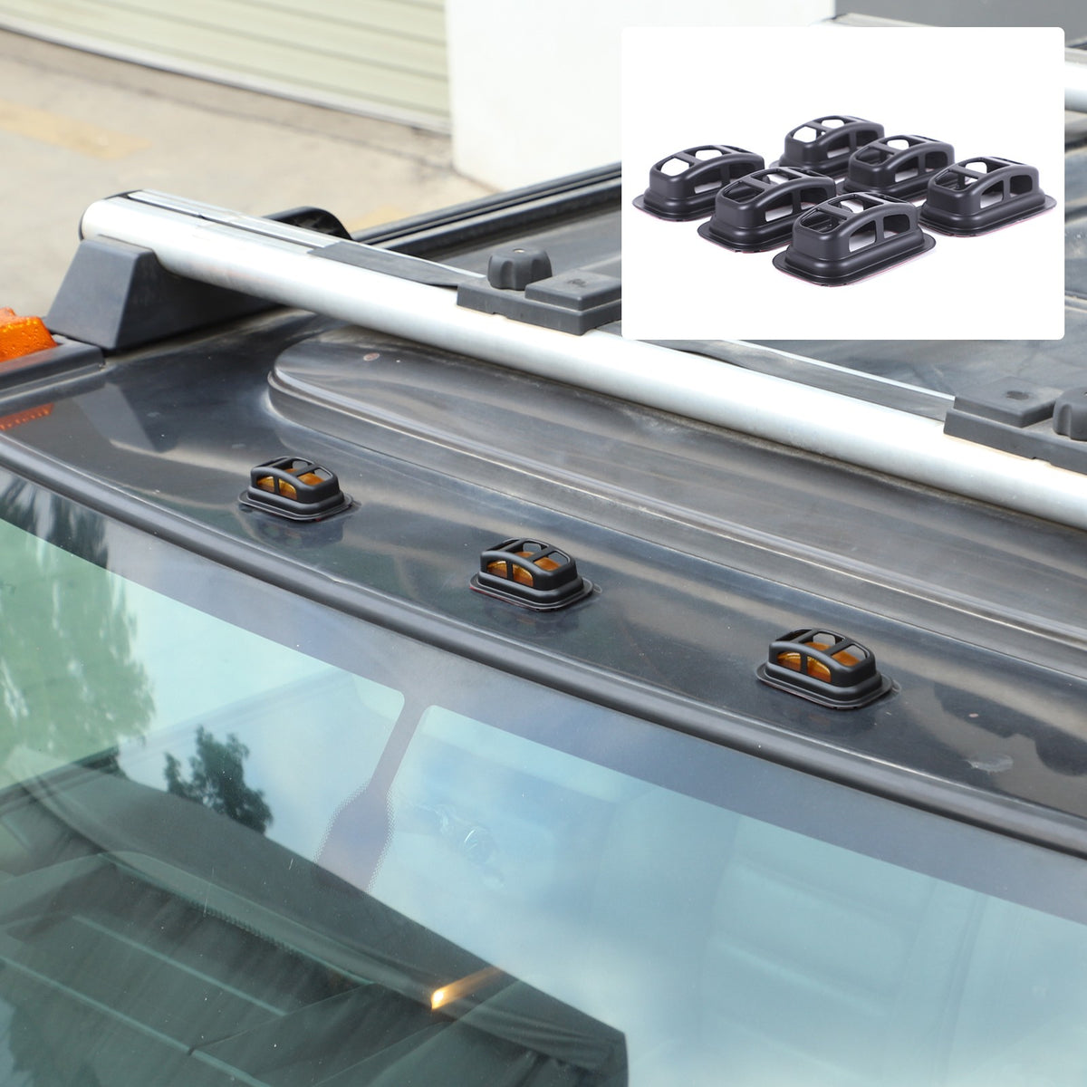 Matte Black ABS Roof Light Cover For Hummer H2 2003-2009 18