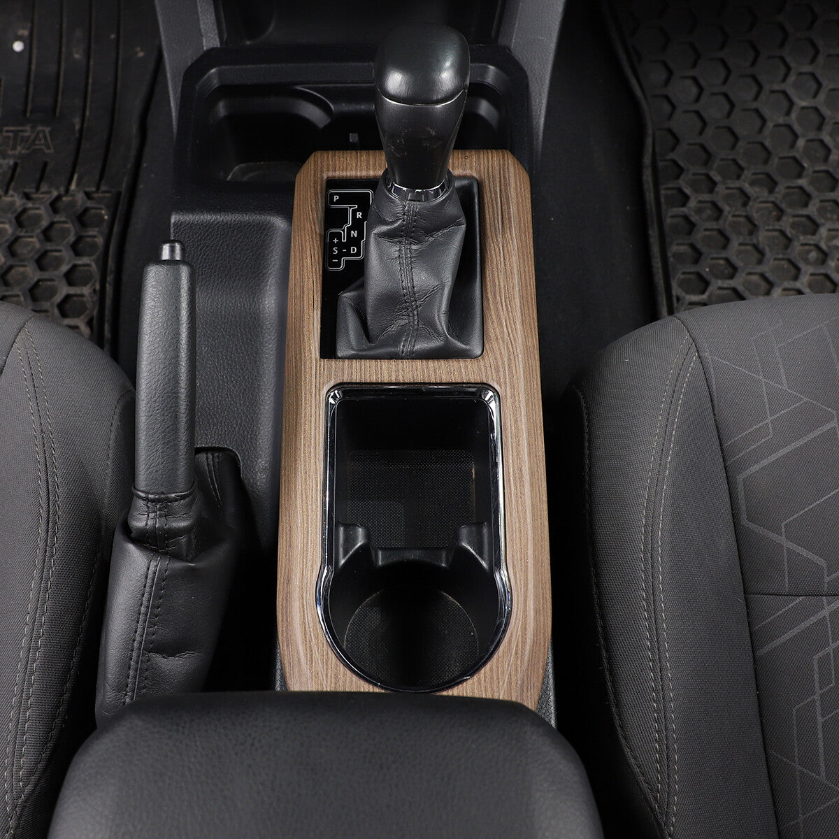 Wood Grain Interior Center Console Cover Trim For Toyota Tacoma 2016-2023 42