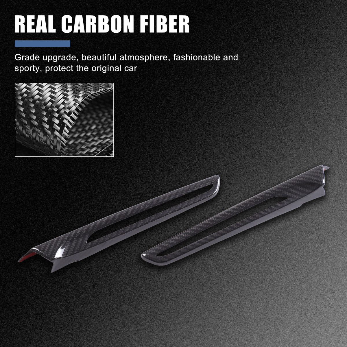 Real Carbon Fiber Exterior Side Fender Trim With Hole For BMW M3 F80 2014-2018 7