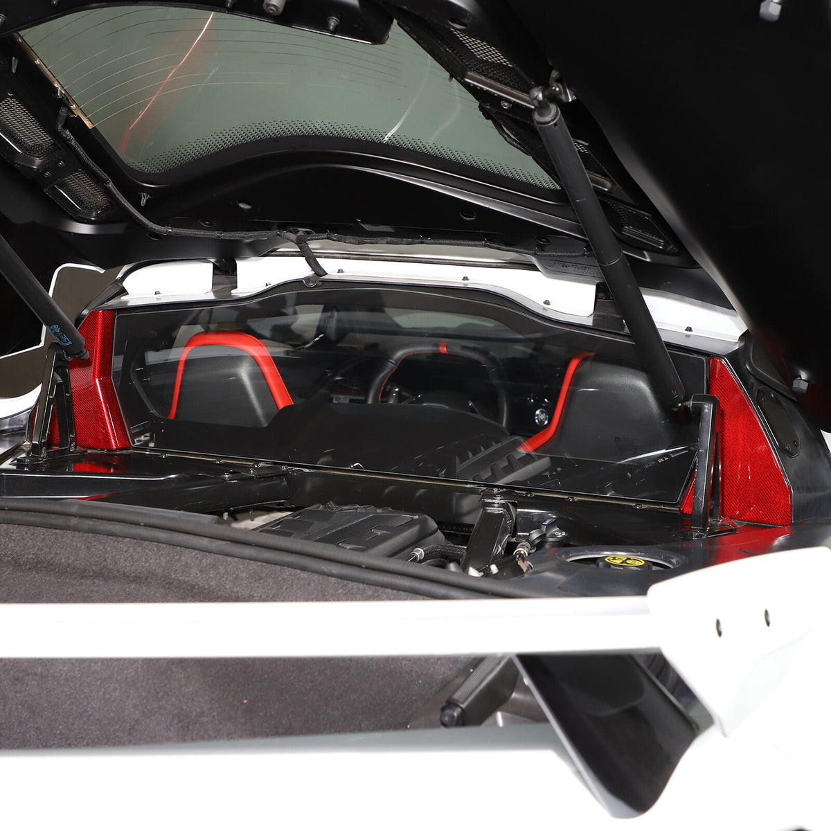 Red Real Carbon Fiber Rear Window Corner Panel Cover Trim For Corvette C8 20-26 14