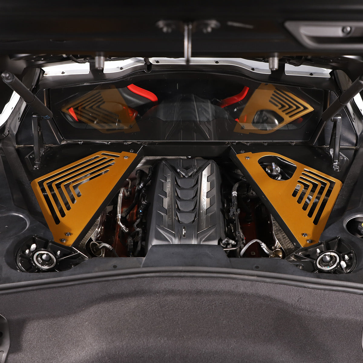 Yellow Alloy Engine Covers Engine Bay Panel Interior For Corvette C8 2020-2026 5
