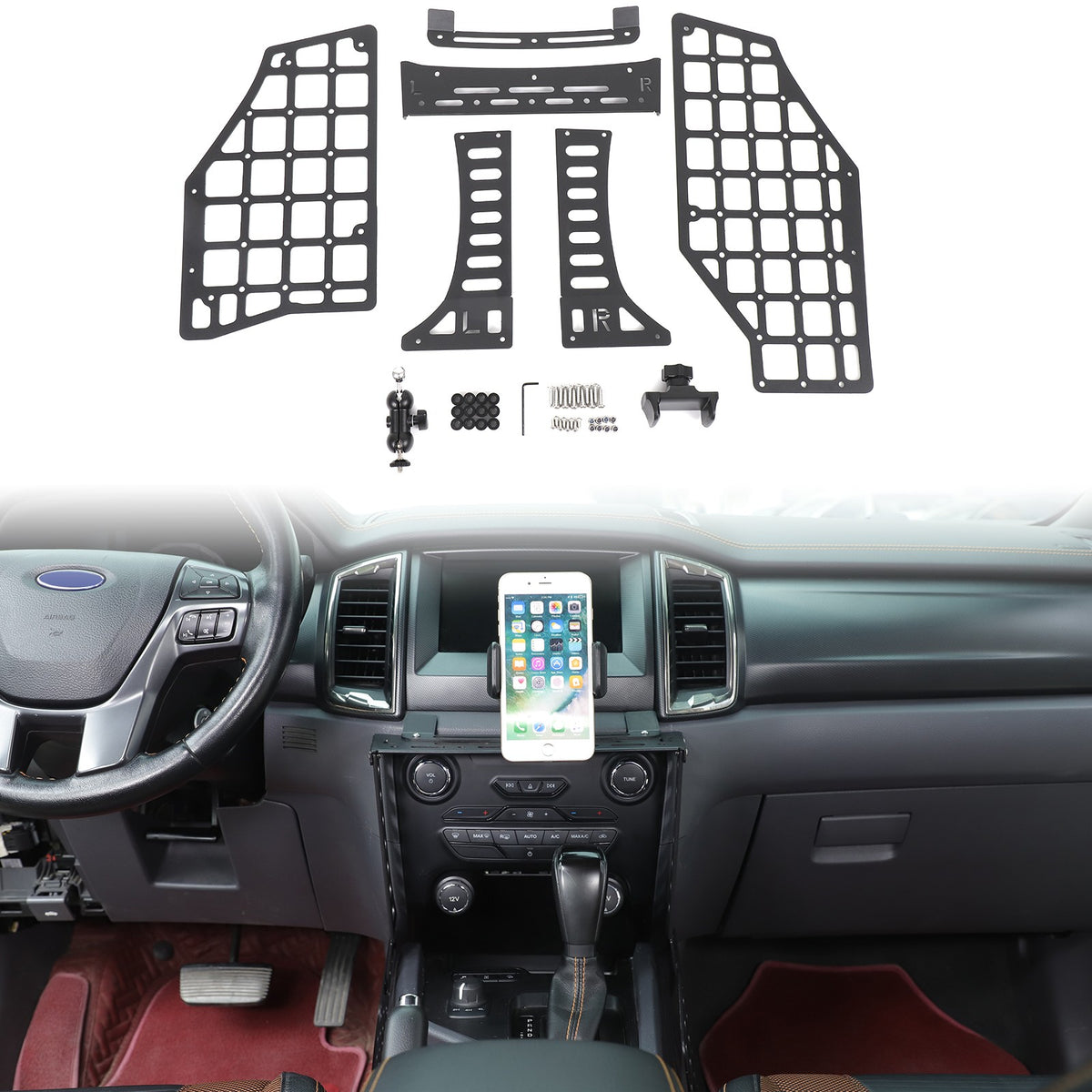 Gear Shift Extension Platform Phone Holder Bracket Clip For Ford Ranger 2015-22 2