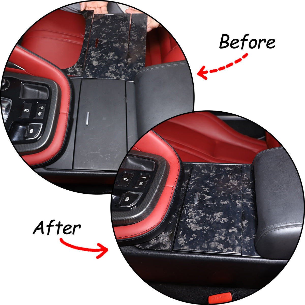 Forged Carbon Fiber Center Cup Holder Panel Trim For Jaguar F-TYPE 2013-2024 3