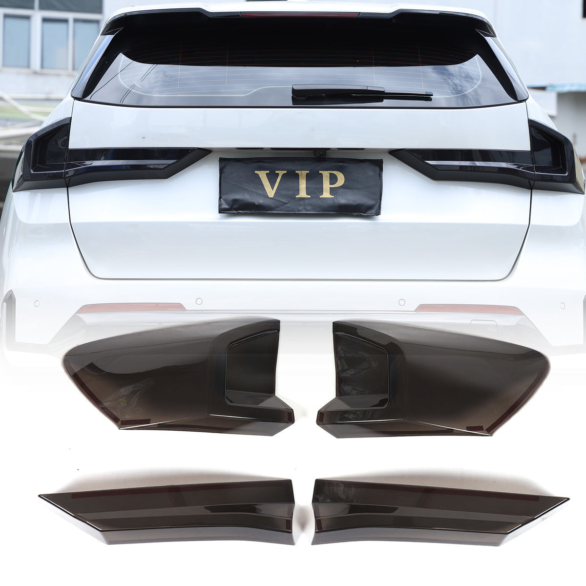 Smoked Black Rear Tail Light Guard Decor Cover Trim For BMW X1 iX1 U11 2023+ 4