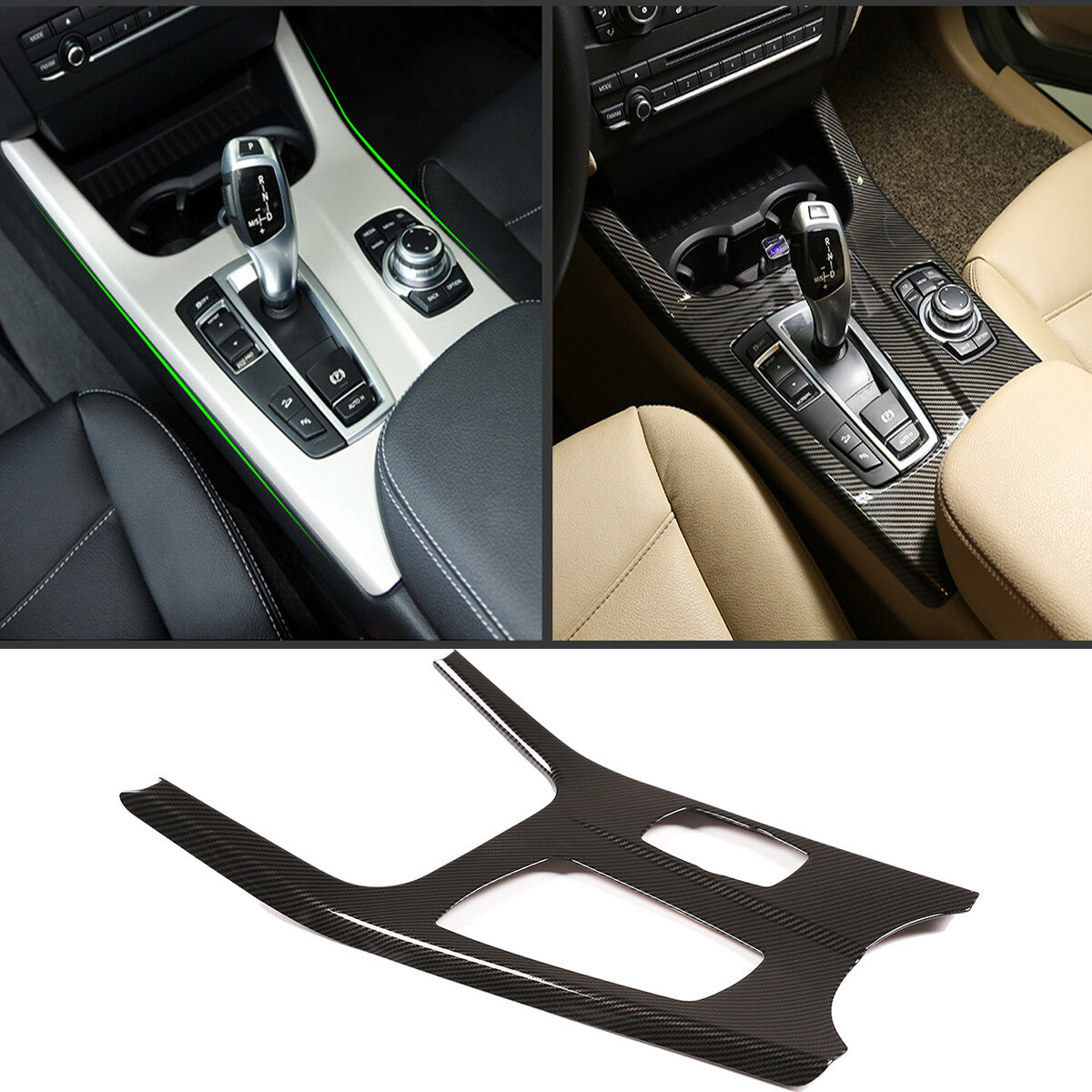 For BMW X3 F25 X4 F26 2011-17 Carbon ABS Center Console Gear Shift Panel Trim US 2