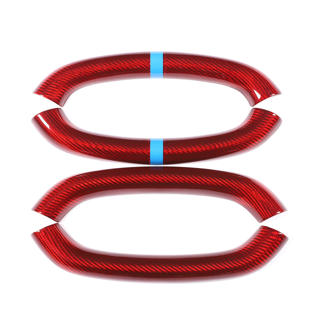 Red Real Carbon Fiber Blue Top Steering Wheel Cover Trim For Corvette C8 2020+ 15