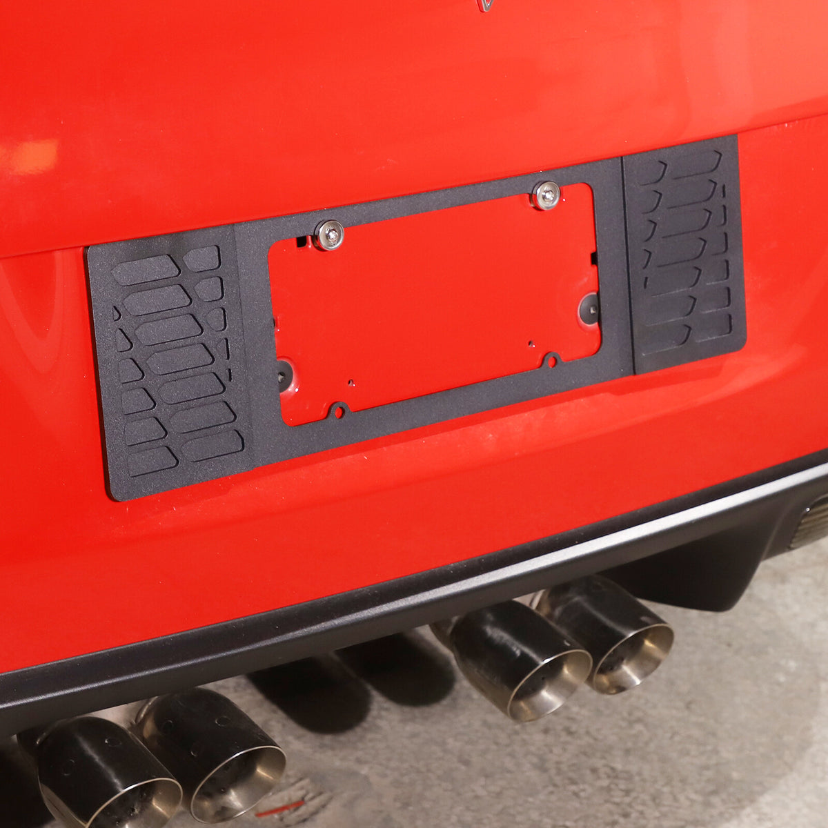 For Corvette C6 2005-13 Rear license plate Black Auminum Alloy filler Frame Trim 7