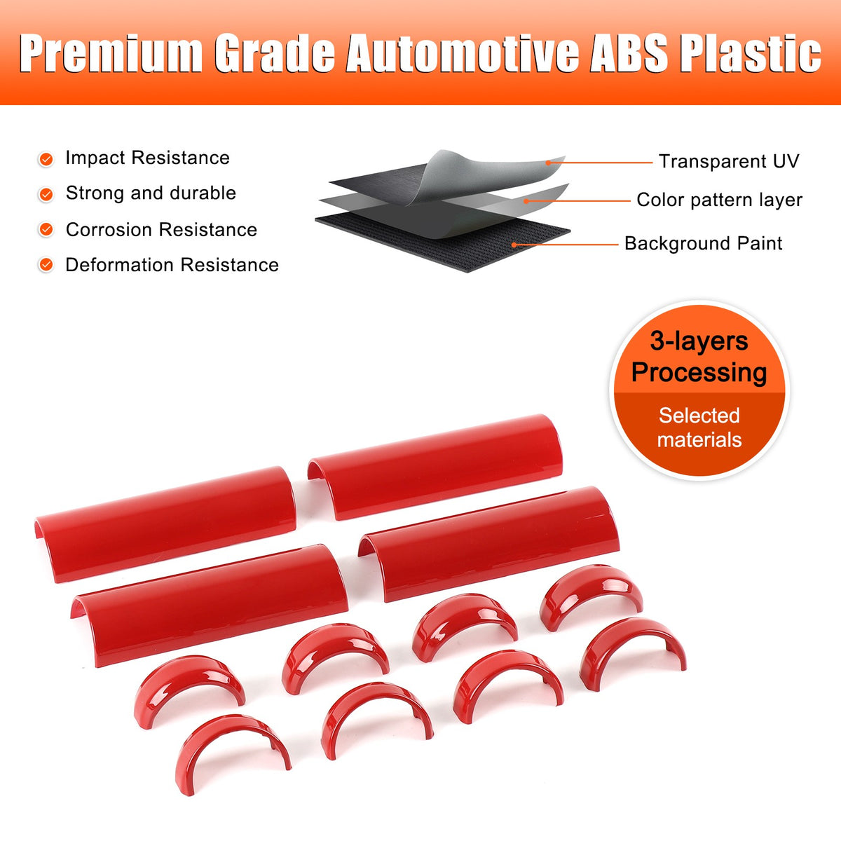 Sport Red Interior Door Panel Handle Trim Cover For Toyota FJ Cruiser 07-21 US 8