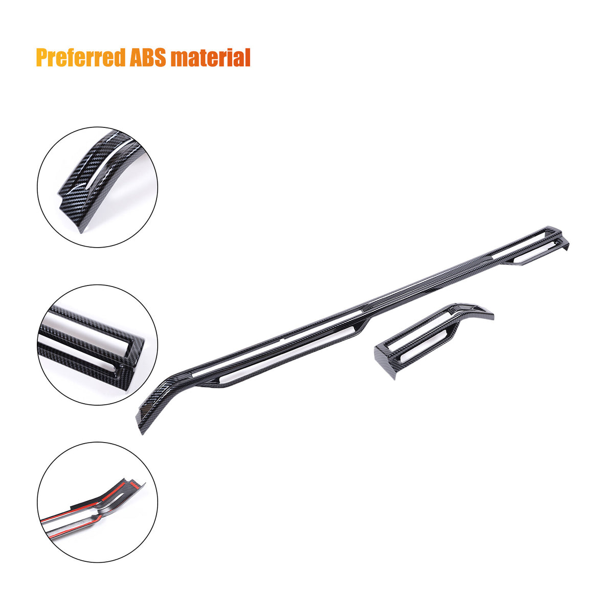Carbon Fiber Console Dashboard Air Outlet Vent Stripe Trim For MG4 EV 2022-2024 11