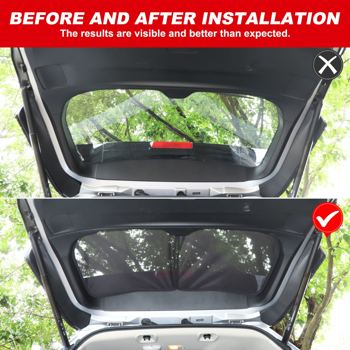 Rear Tailgate Window Mesh Screen Sun Shade Cover For Subaru Forester SK 2019‑24 12