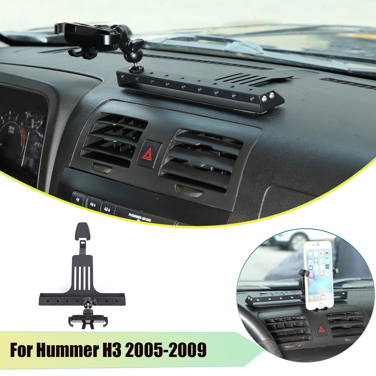 Center Console Multi-Function Phone Mount Bracket For Hummer H3 2005-2009 1