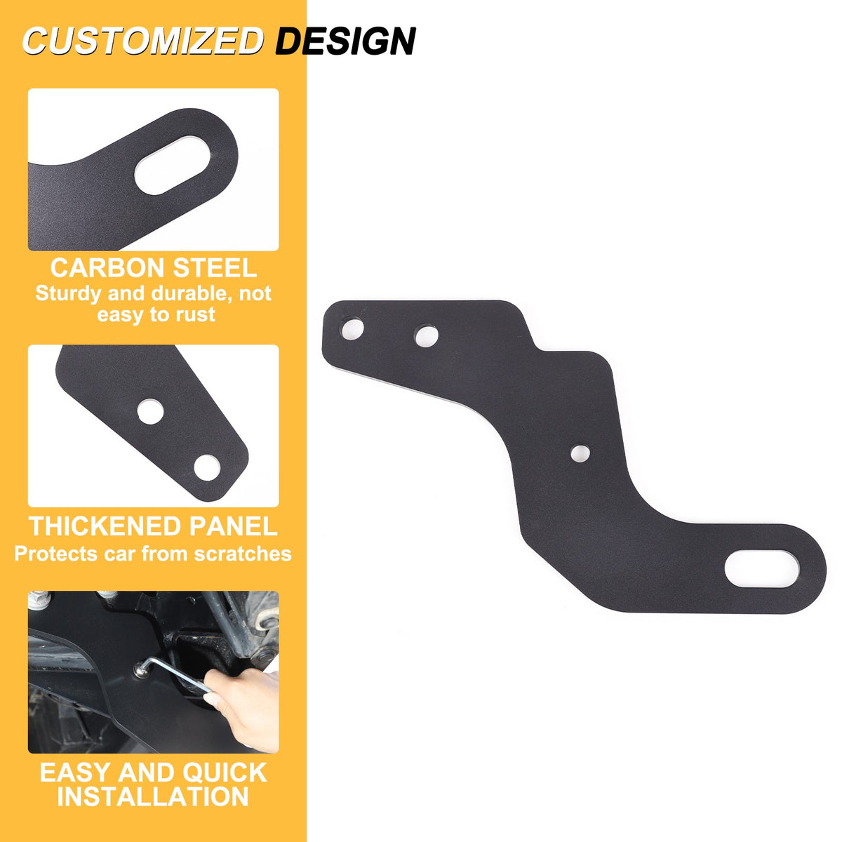 Black Rear Bumper Tow Hook Rescue Recovery Kits For Toyota Tundra 2022+ 6