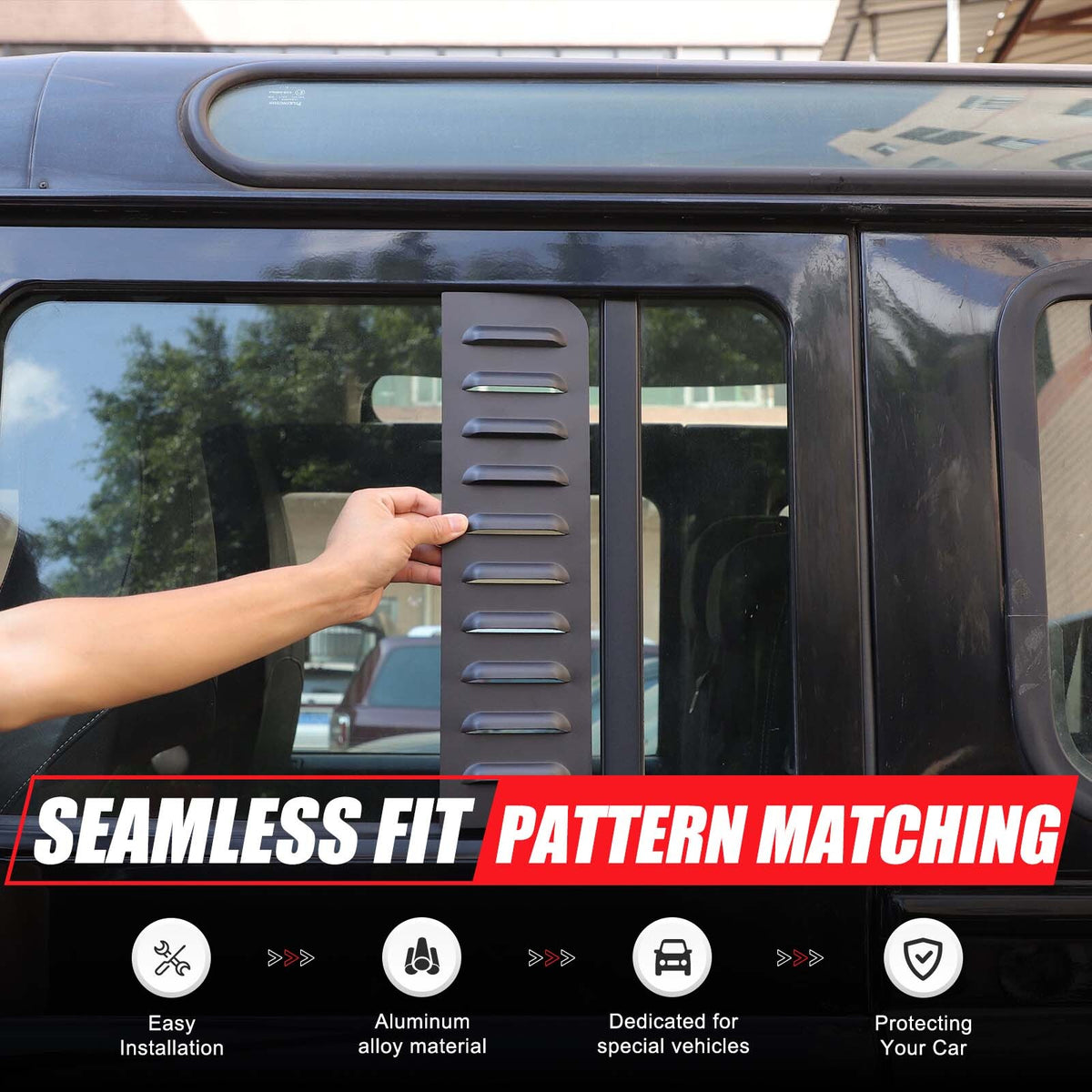 Alloy Rear Door Window Pillar Post Cover Trim For Land Rover Defender L316 04-18 5