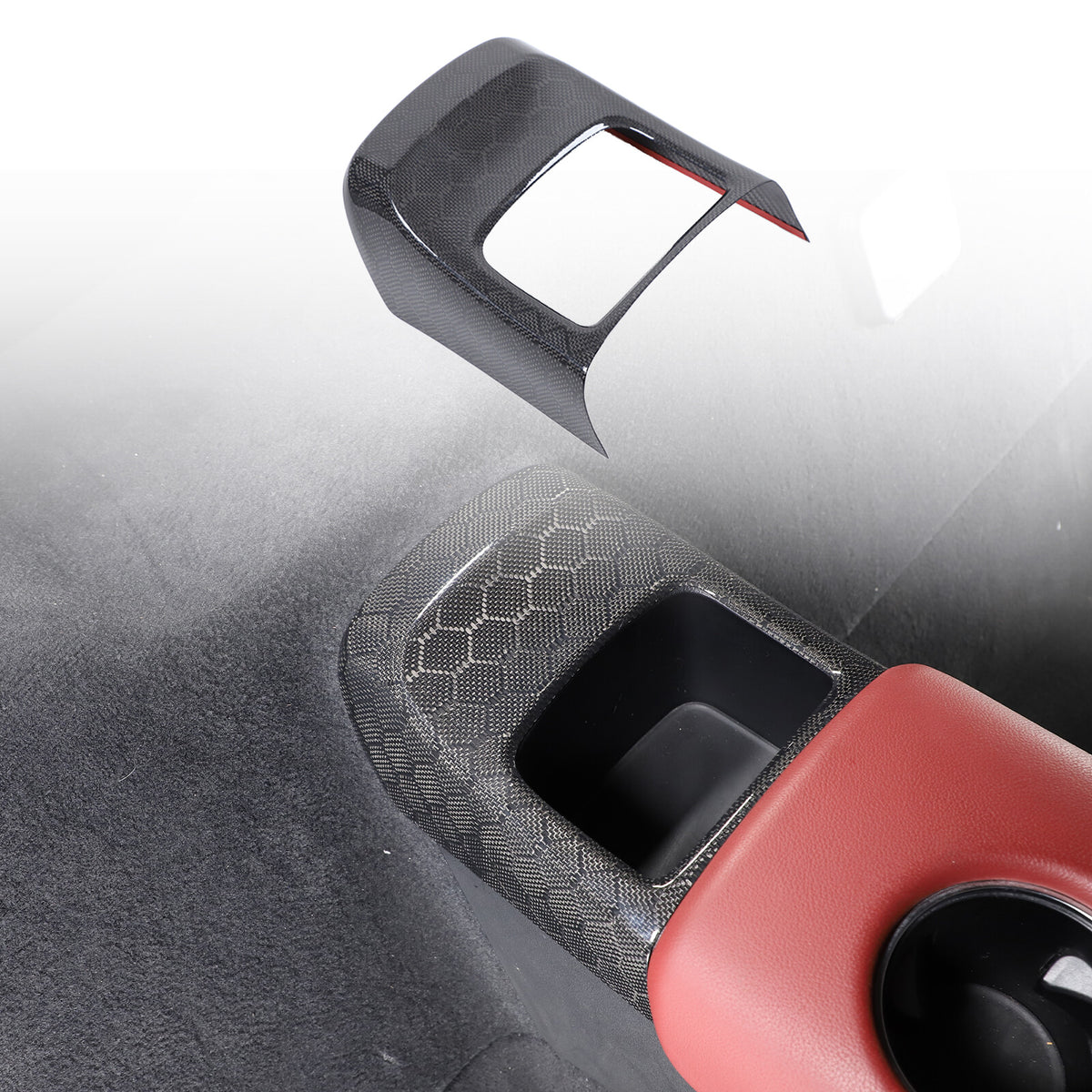 Honeycomb Carbon Fiber Rear Storage Box Panel Trim For Toyota Supra A90 2019-24 15