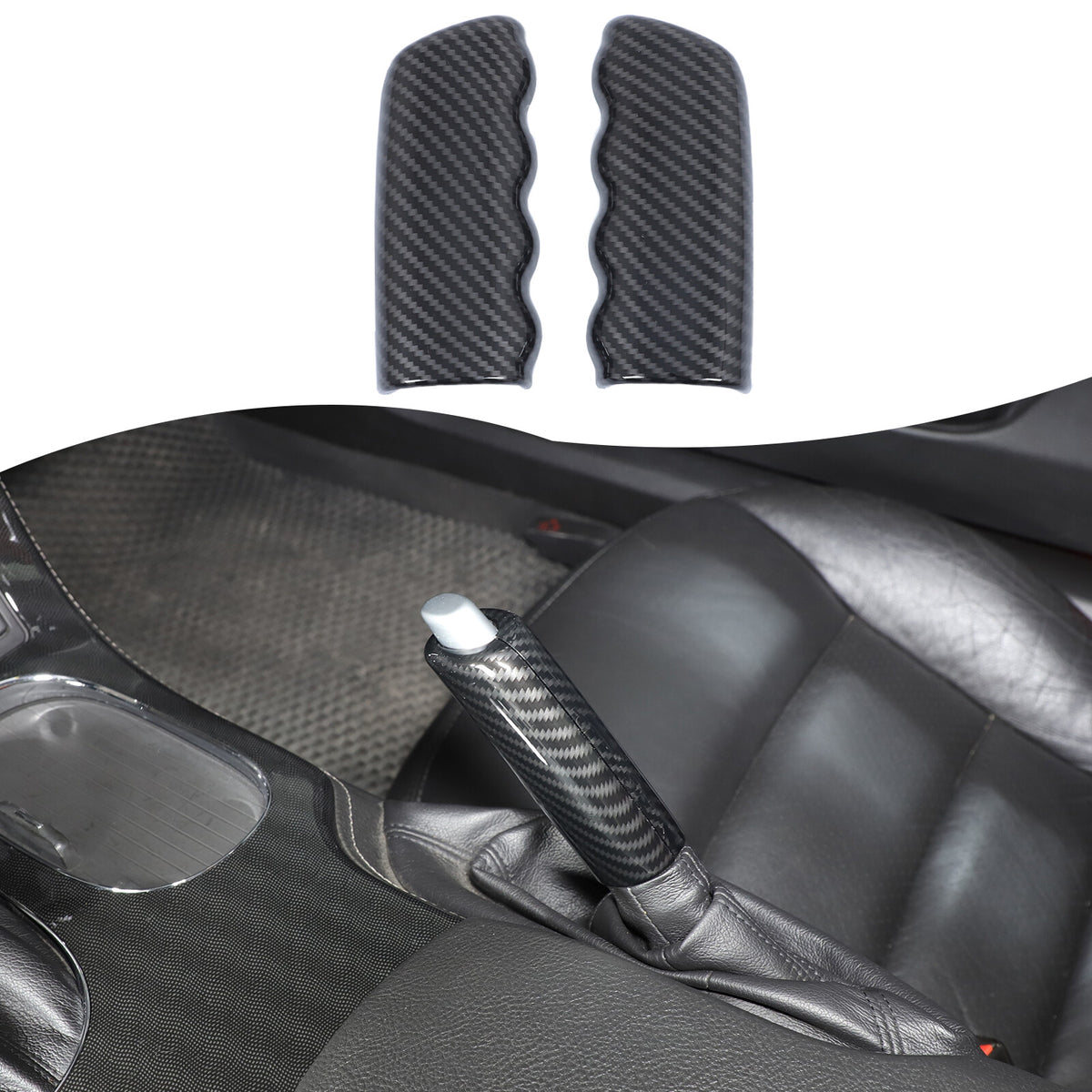 ABS Carbon Fiber Car Parking Lever Handbrake Case Cover For Corvette C6 2005-13 12