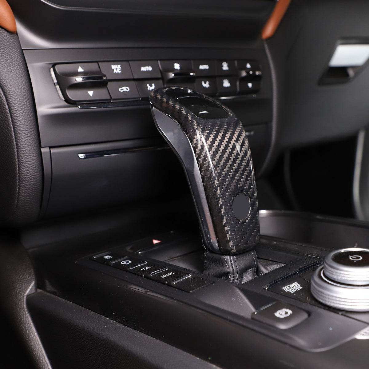 Real Carbon Fiber Gear Shift Knob Trim Set For Maserati Ghibli 2019-2023 16